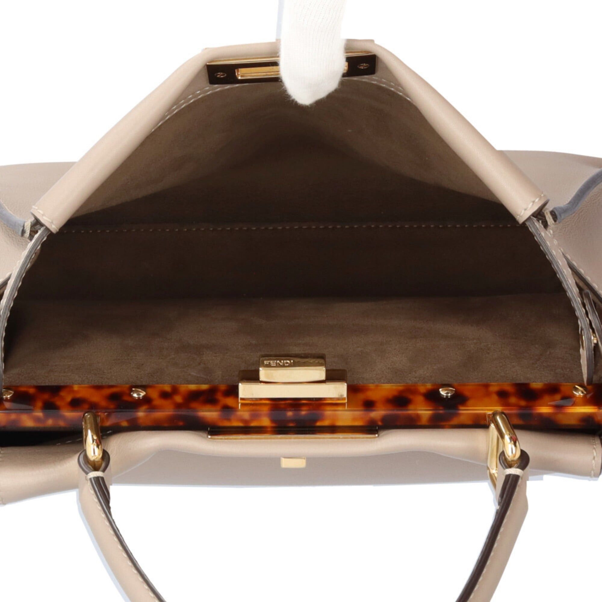 Fendi Fendi Medium Peekaboo Regular Shoulder Bag, Leather 8BN290 Beige, Women's FENDI Size ONE SIZE - 7 Thumbnail