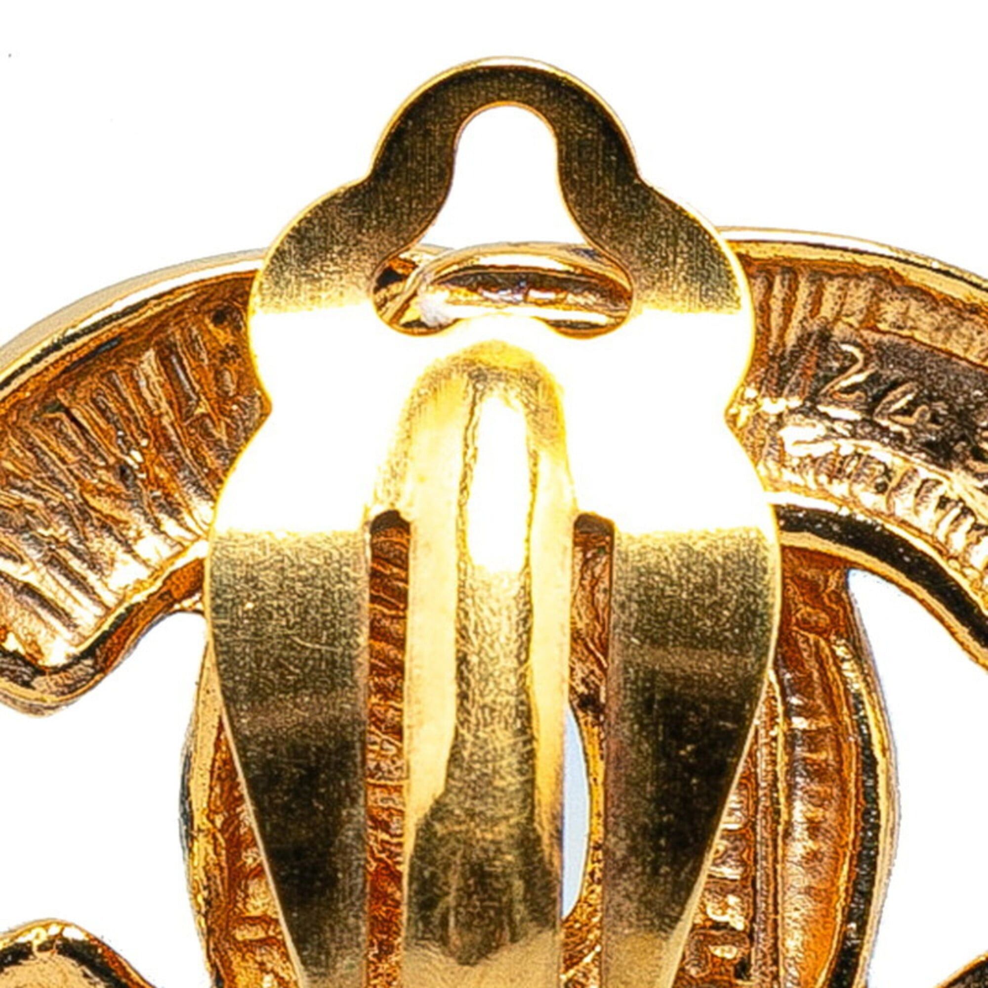 Chanel Chanel Matelassé Coco Mark Earrings, Gold Plated, Women's CHANEL Size ONE SIZE - 4 Thumbnail