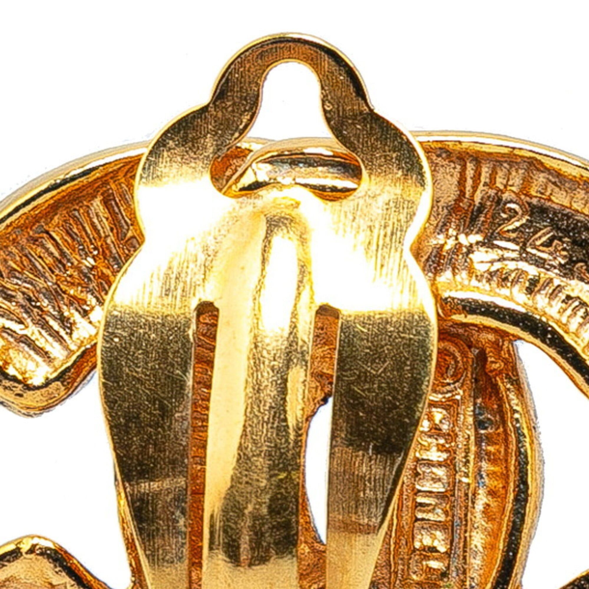 Chanel Chanel Matelassé Coco Mark Earrings, Gold Plated, Women's CHANEL Size ONE SIZE - 5 Thumbnail