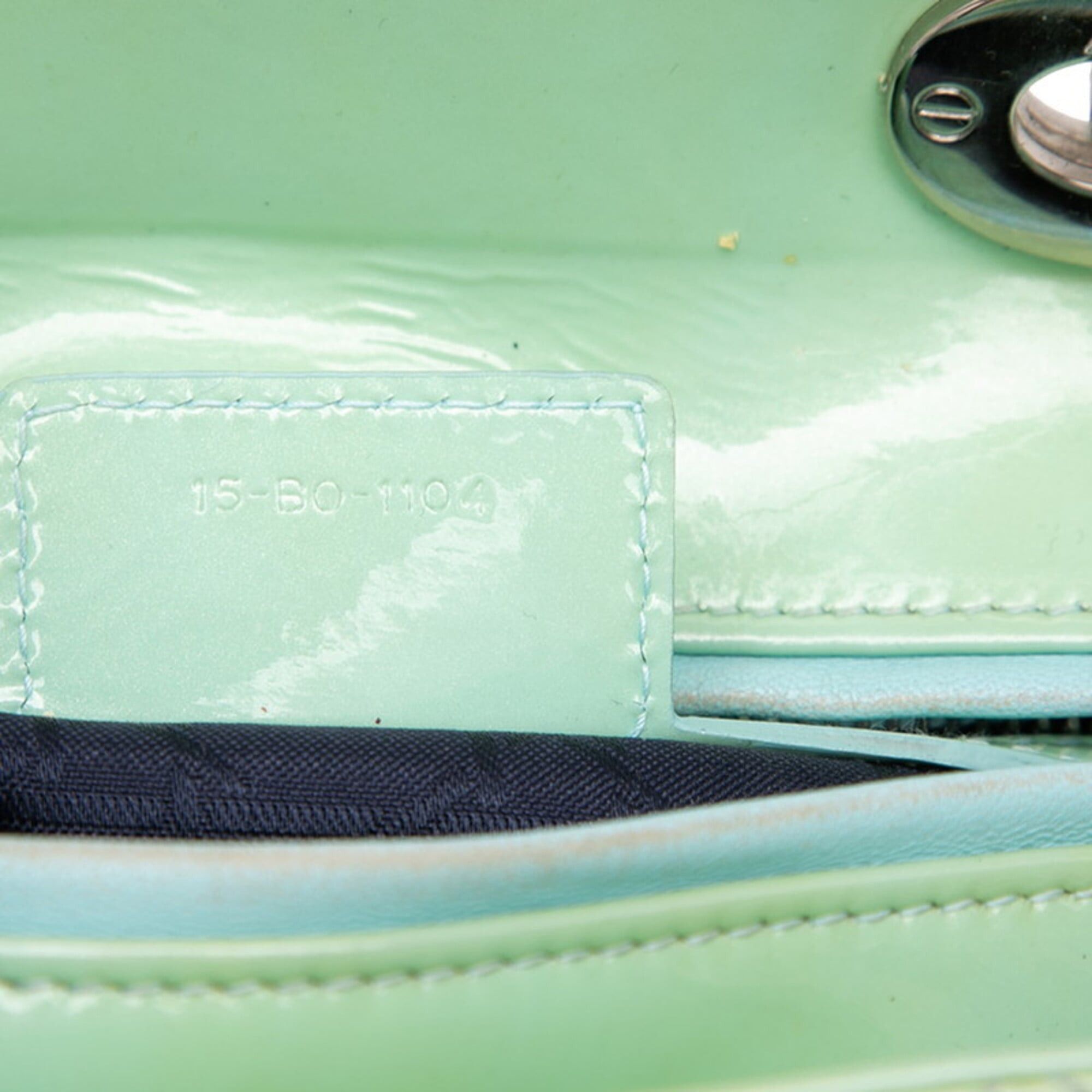 Dior Christian Dior Cannage Lady Medium Handbag Shoulder Bag 2-Way Mint Green Patent Leather Women's Size ONE SIZE - 6 Thumbnail
