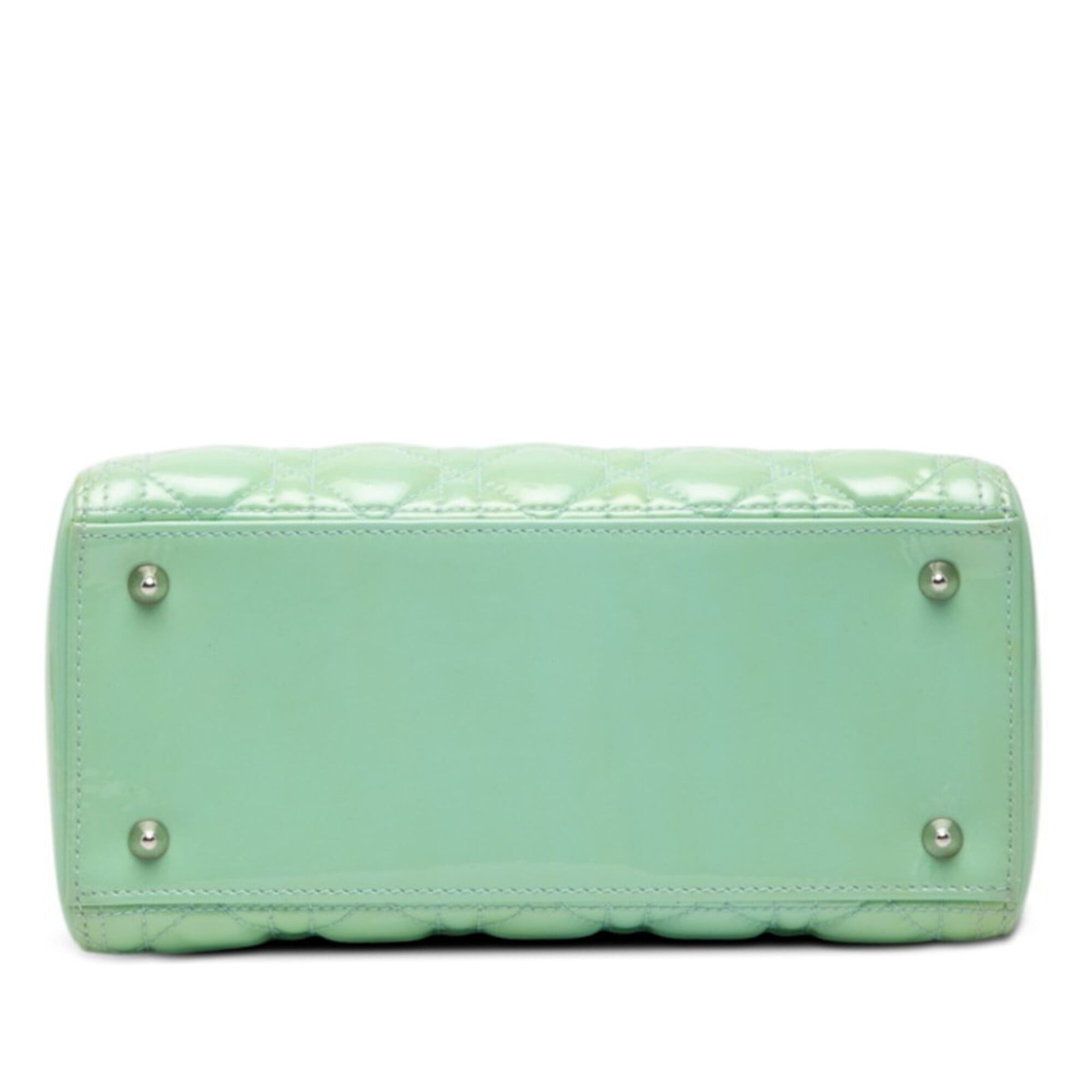 Dior Christian Dior Cannage Lady Medium Handbag Shoulder Bag 2-Way Mint Green Patent Leather Women's Size ONE SIZE - 3 Thumbnail