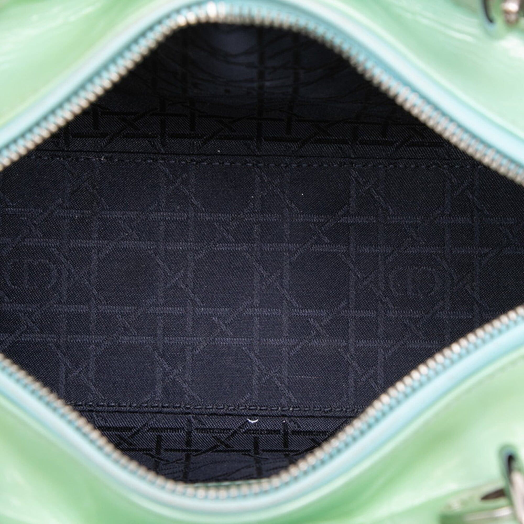 Dior Christian Dior Cannage Lady Medium Handbag Shoulder Bag 2-Way Mint Green Patent Leather Women's Size ONE SIZE - 5 Thumbnail