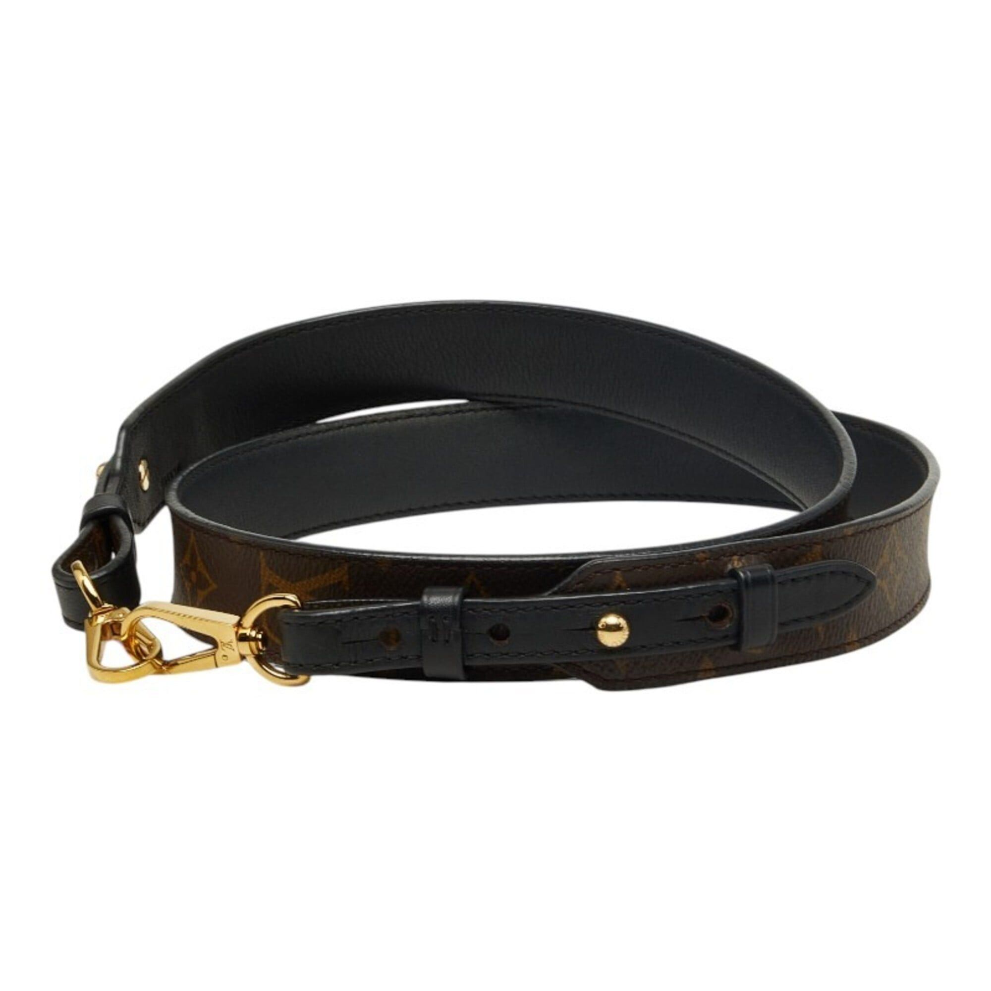 Louis Vuitton Louis Vuitton Monogram Shoulder Strap J02331 Brown Black Leather Women's LOUIS VUITTON Size ONE SIZE - 2 Thumbnail