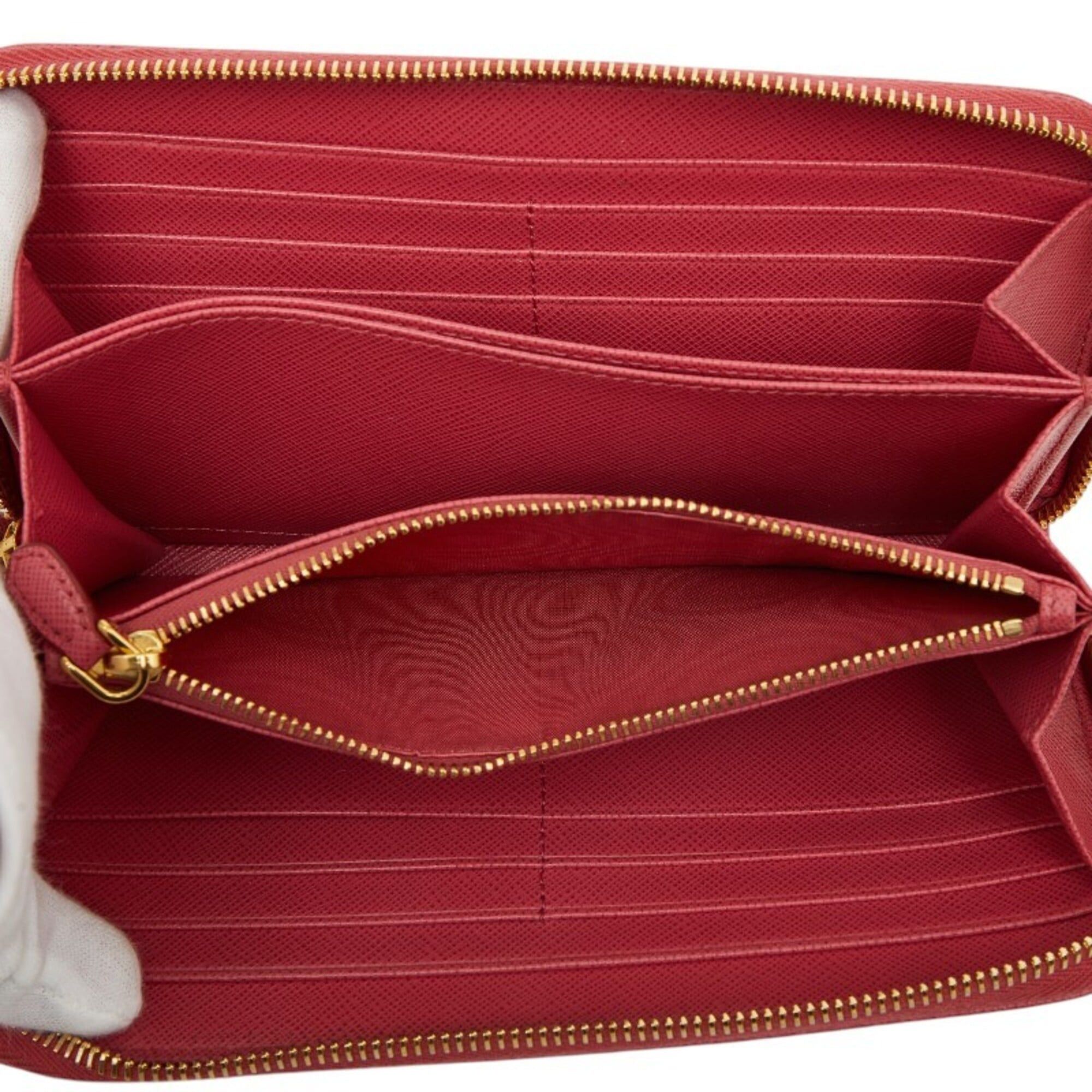 Prada Prada Round Zip Long Wallet 1ML506 Peonia Pink Saffiano Leather Women's PRADA Size ONE SIZE - 7 Thumbnail