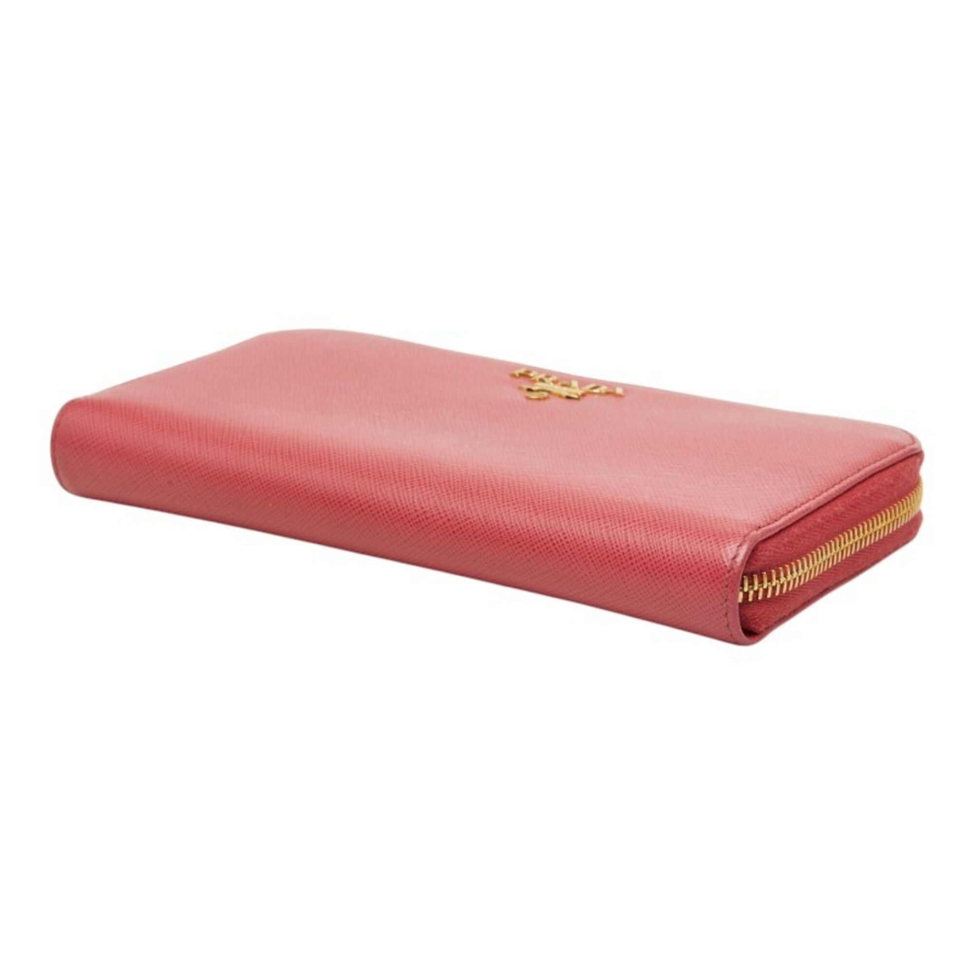 Prada Prada Round Zip Long Wallet 1ML506 Peonia Pink Saffiano Leather Women's PRADA Size ONE SIZE - 4 Thumbnail