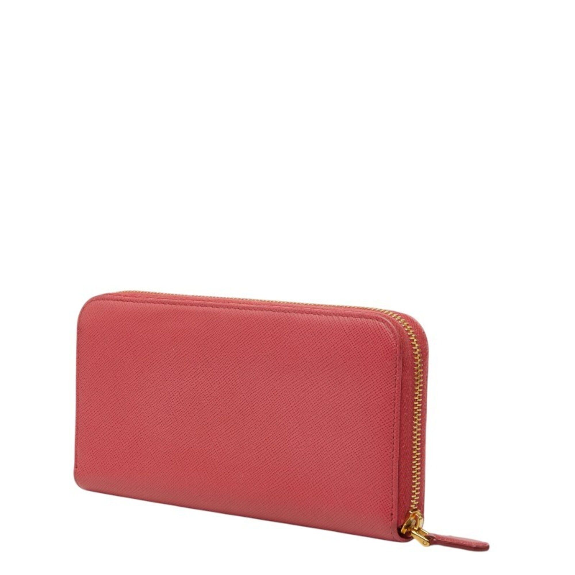 Prada Prada Round Zip Long Wallet 1ML506 Peonia Pink Saffiano Leather Women's PRADA Size ONE SIZE - 2 Thumbnail