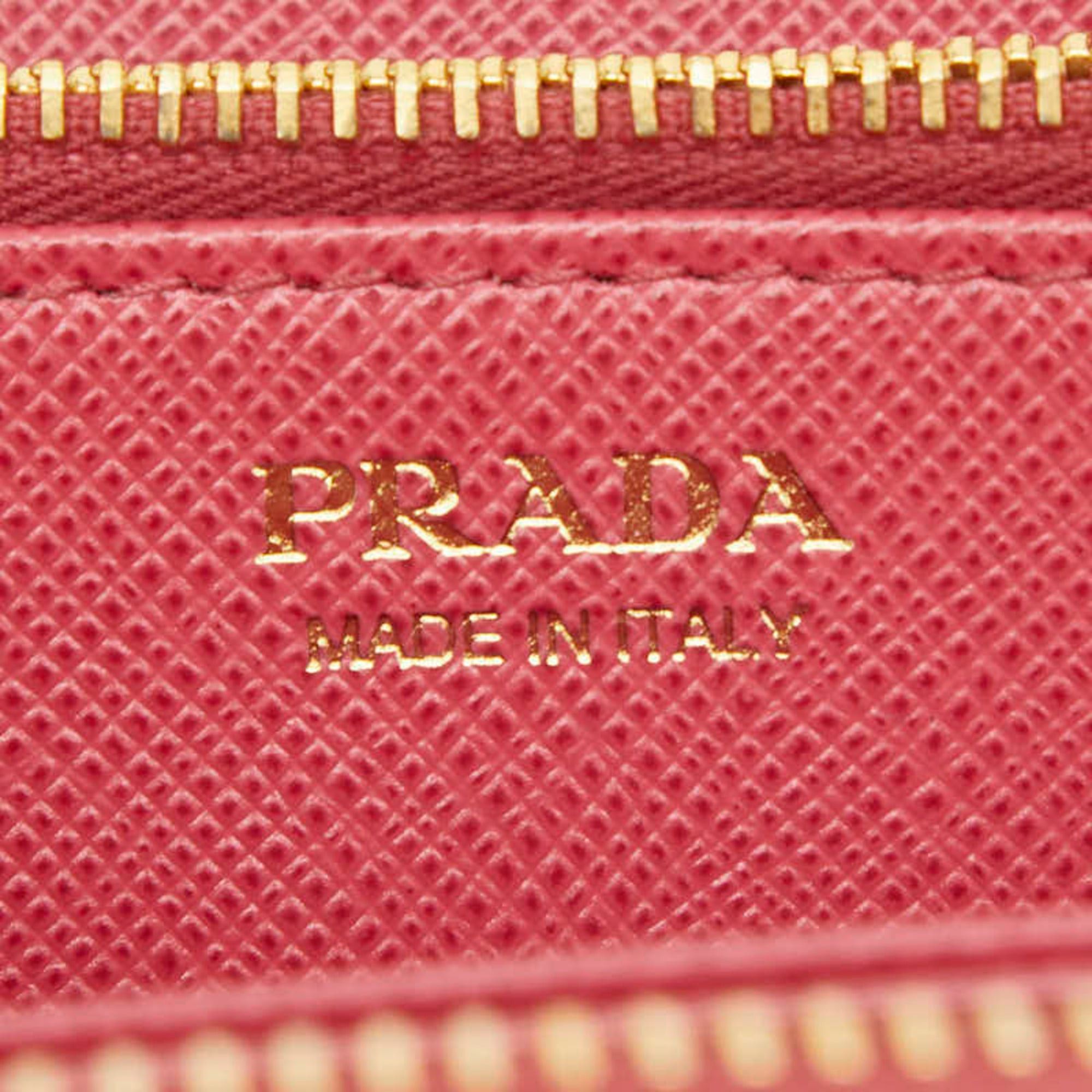 Prada Prada Round Zip Long Wallet 1ML506 Peonia Pink Saffiano Leather Women's PRADA Size ONE SIZE - 9 Thumbnail