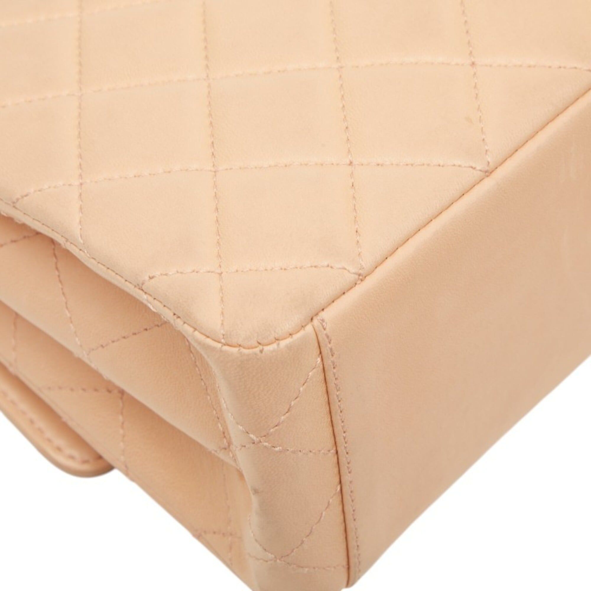 Chanel Chanel Matelassé Coco Mark Chain Shoulder Bag Handbag Pink Beige Lambskin Plastic Women's CHANEL Size ONE SIZE - 7 Thumbnail