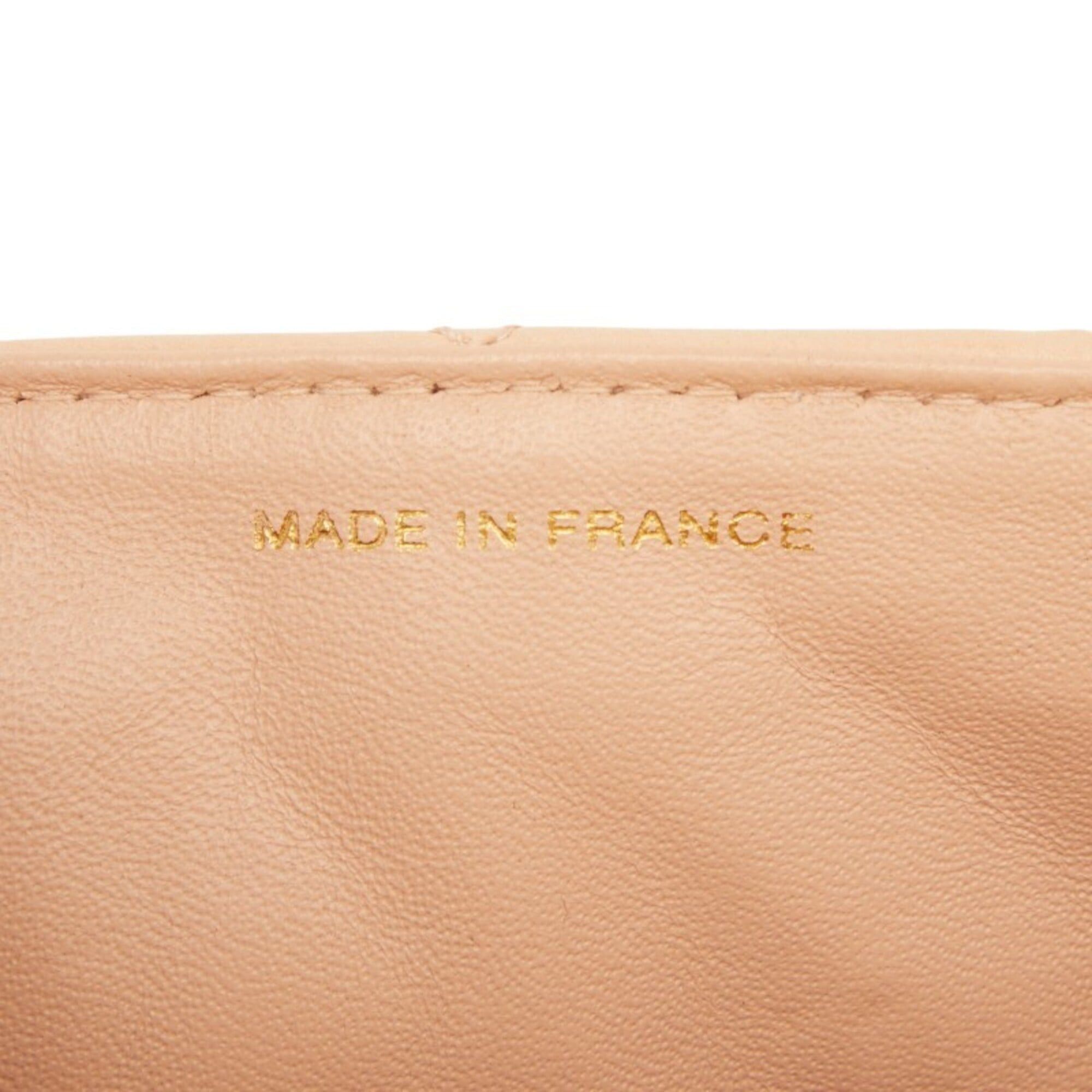 Chanel Chanel Matelassé Coco Mark Chain Shoulder Bag Handbag Pink Beige Lambskin Plastic Women's CHANEL Size ONE SIZE - 11 Thumbnail