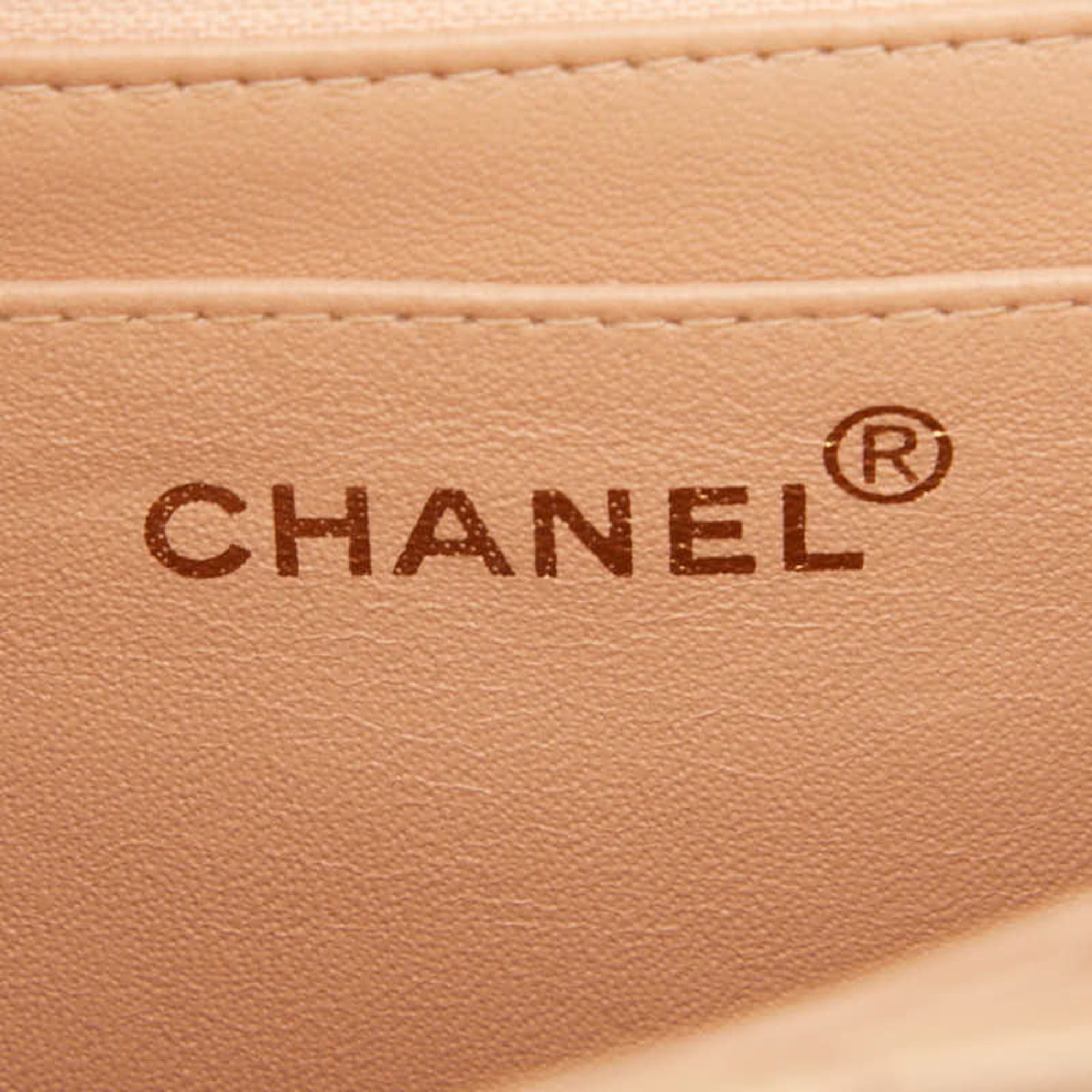 Chanel Chanel Matelassé Coco Mark Chain Shoulder Bag Handbag Pink Beige Lambskin Plastic Women's CHANEL Size ONE SIZE - 9 Thumbnail
