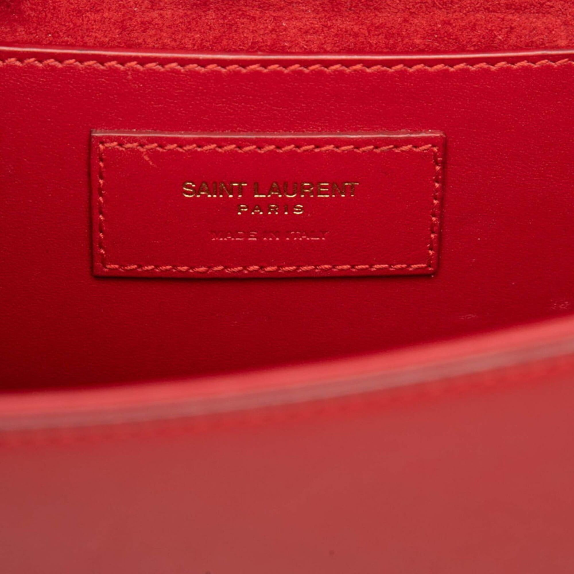 Saint Laurent Paris Saint Laurent Kate Tassel Medium YSL Logo Chain Shoulder Bag, Red Leather, Women's. Size ONE SIZE - 5 Thumbnail