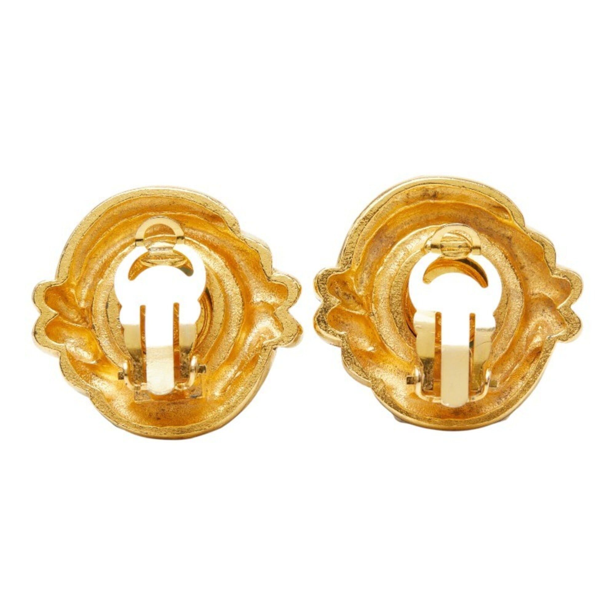 Chanel Chanel Coco Mark Earrings, Gold Turquoise Plated Stone, Women's CHANEL Size ONE SIZE - 3 Thumbnail