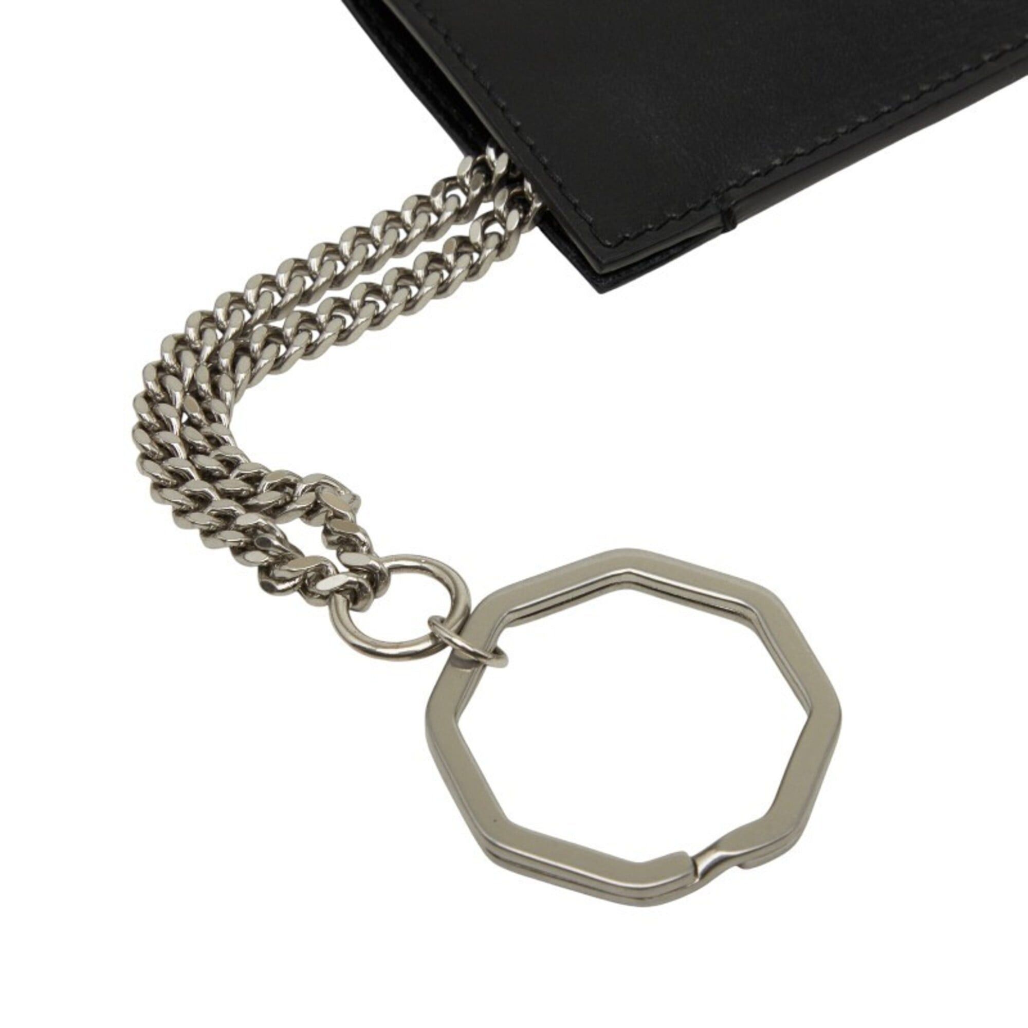 Saint Laurent Paris Saint Laurent Chain Business Card Holder/Card Case, ID Holder, Black Leather, Women's SAINT LAURENT Size ONE SIZE - 3 Thumbnail