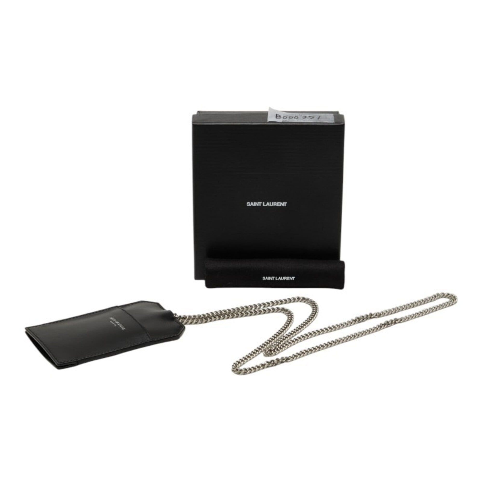 Saint Laurent Paris Saint Laurent Chain Business Card Holder/Card Case, ID Holder, Black Leather, Women's SAINT LAURENT Size ONE SIZE - 6 Thumbnail
