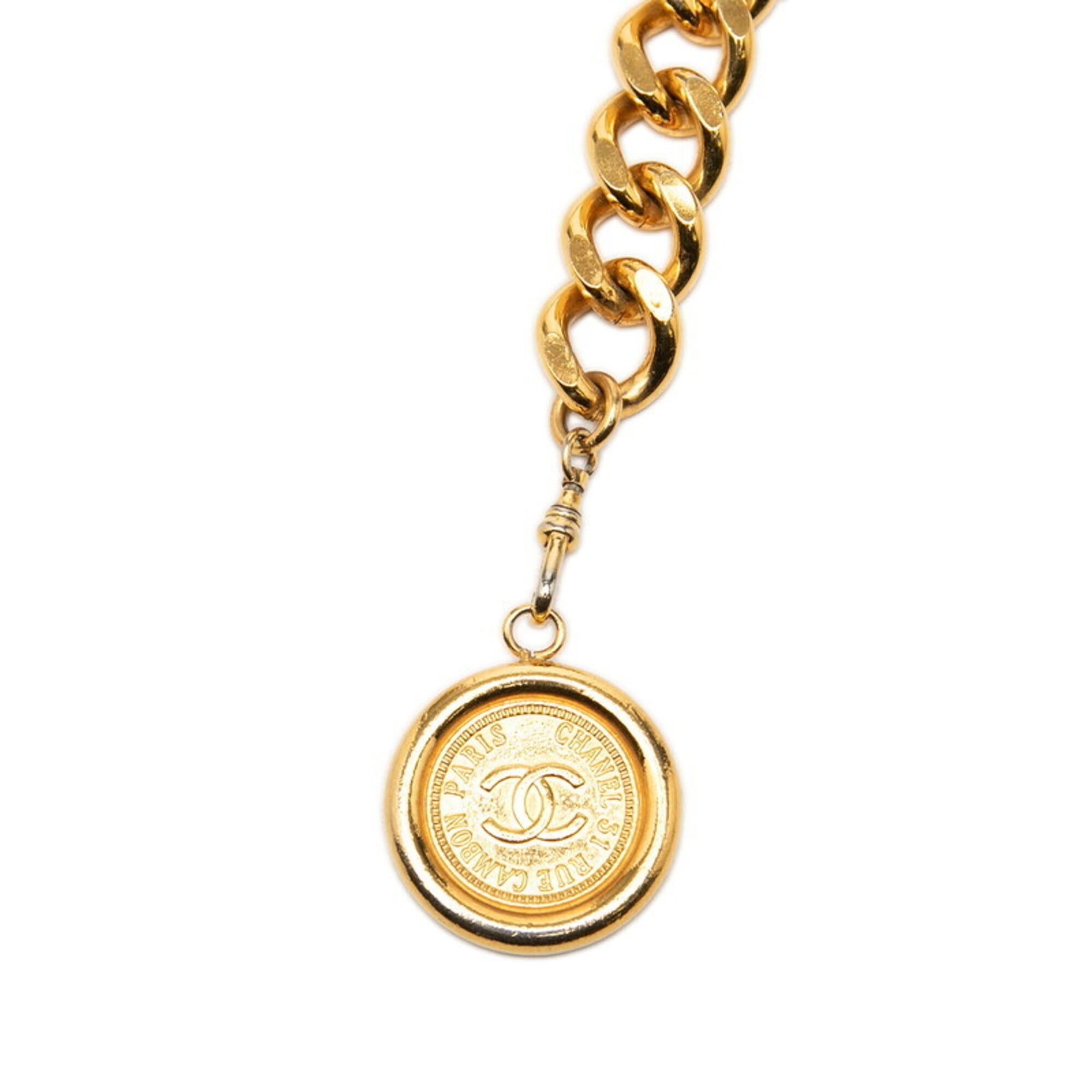 Chanel Chanel Coco Mark 31 RUE CAMBON PARIS Chain Belt Logo Plate Gold Plated Women's CHANEL Size ONE SIZE - 2 Thumbnail