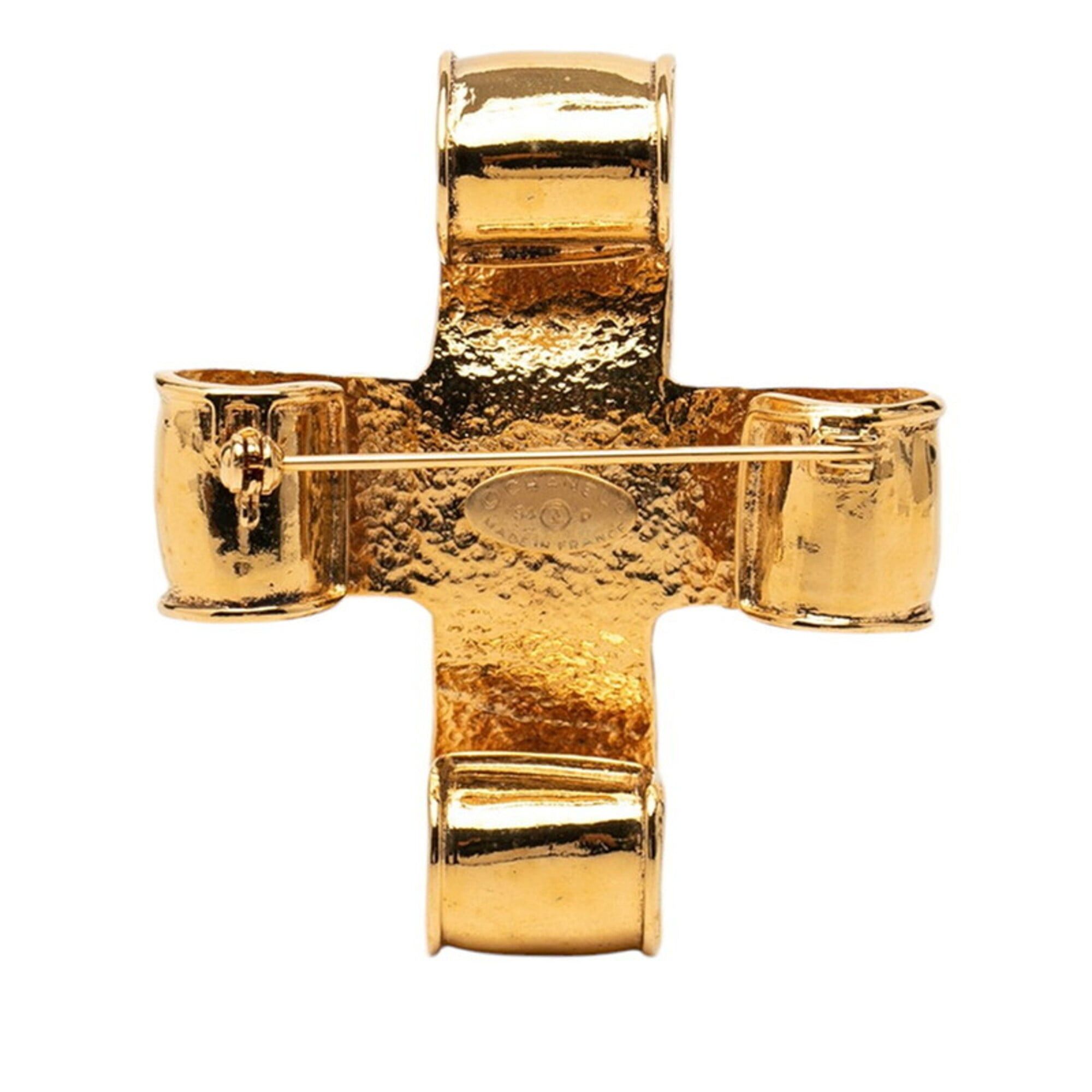 Chanel Chanel Coco Mark Vintage Cross Brooch Gold Plated Women's CHANEL Size ONE SIZE - 2 Thumbnail
