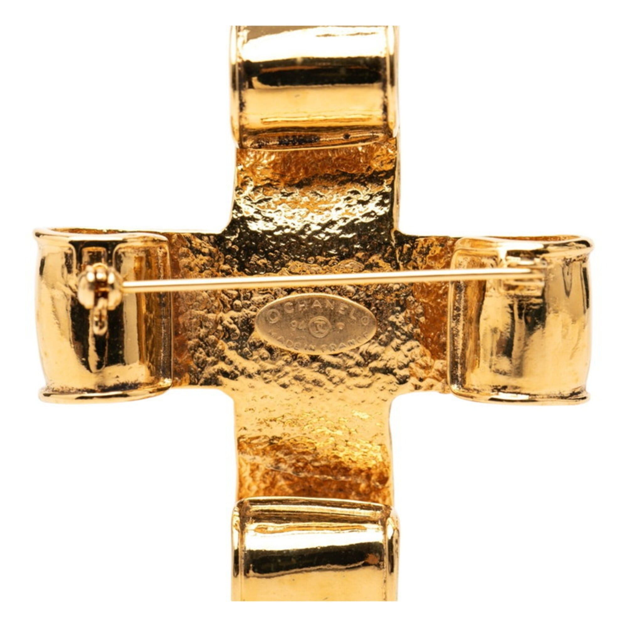 Chanel Chanel Coco Mark Vintage Cross Brooch Gold Plated Women's CHANEL Size ONE SIZE - 3 Thumbnail