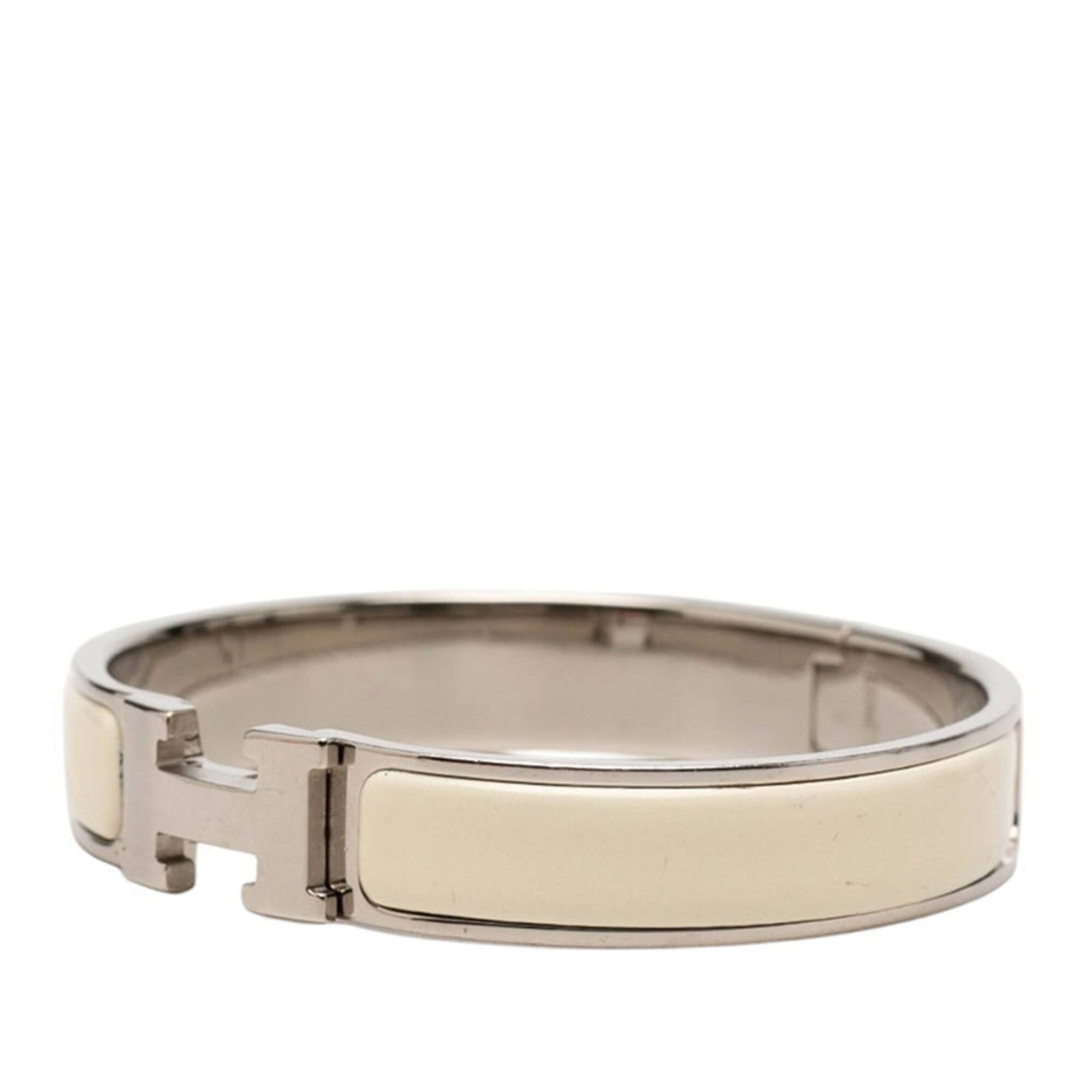Hermes Hermes Click H PM Bracelet, Silver, Ivory, Metal Enamel, Women's HERMES Size ONE SIZE - 2 Thumbnail