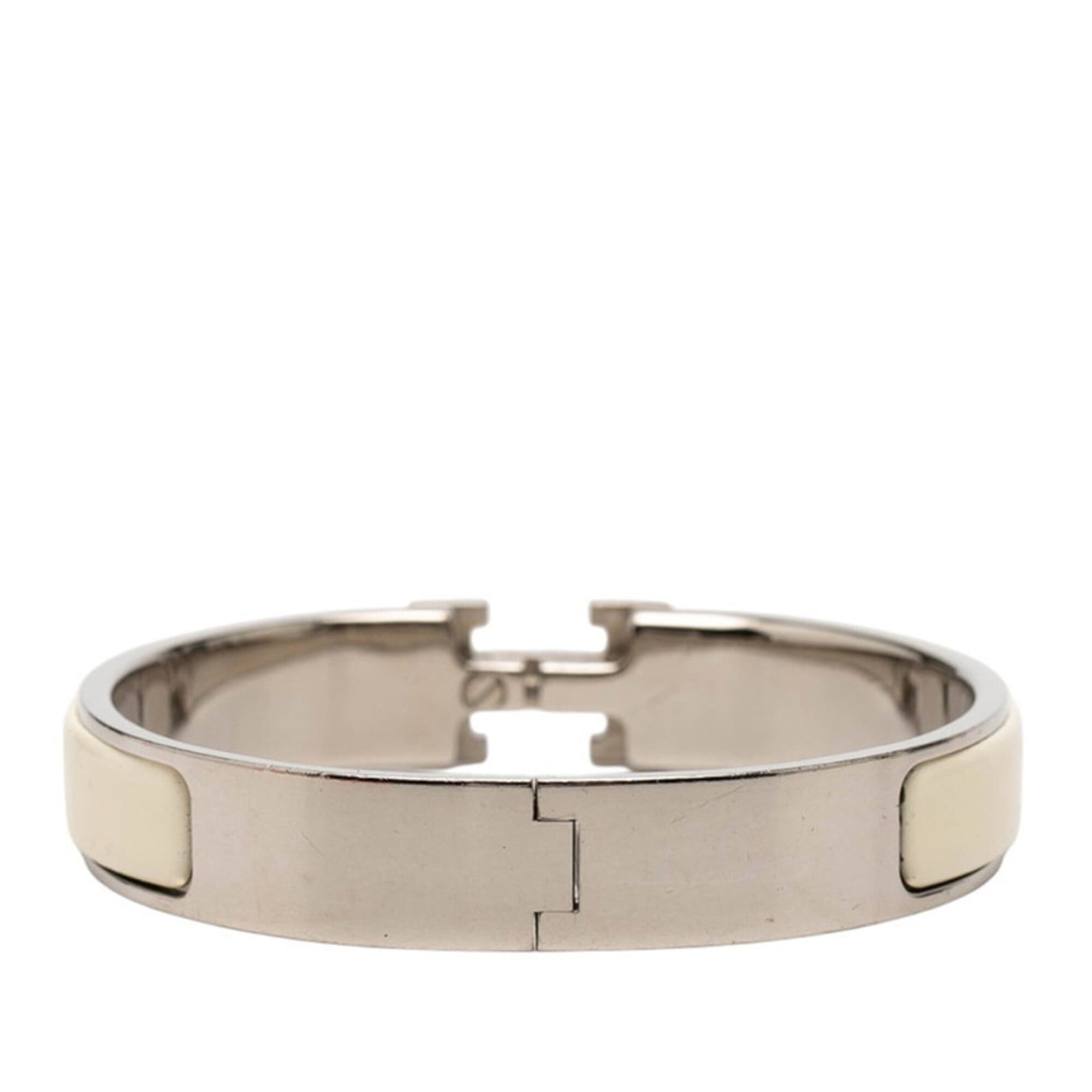 Hermes Hermes Click H PM Bracelet, Silver, Ivory, Metal Enamel, Women's HERMES Size ONE SIZE - 3 Thumbnail