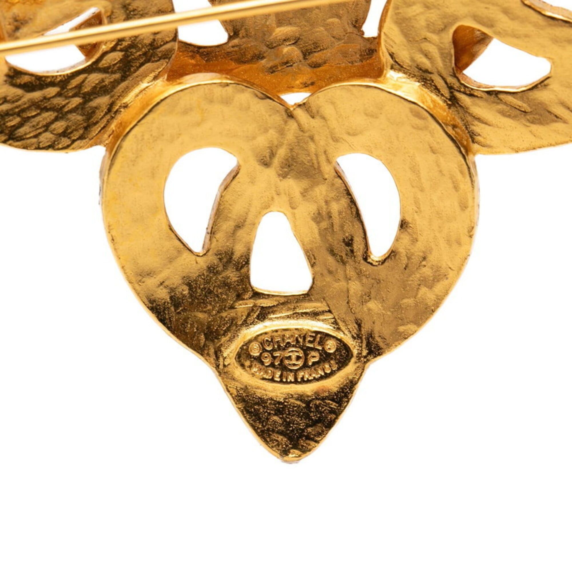 Chanel Chanel Coco Mark Brooch, Gold Plated, Women's CHANEL Size ONE SIZE - 3 Thumbnail