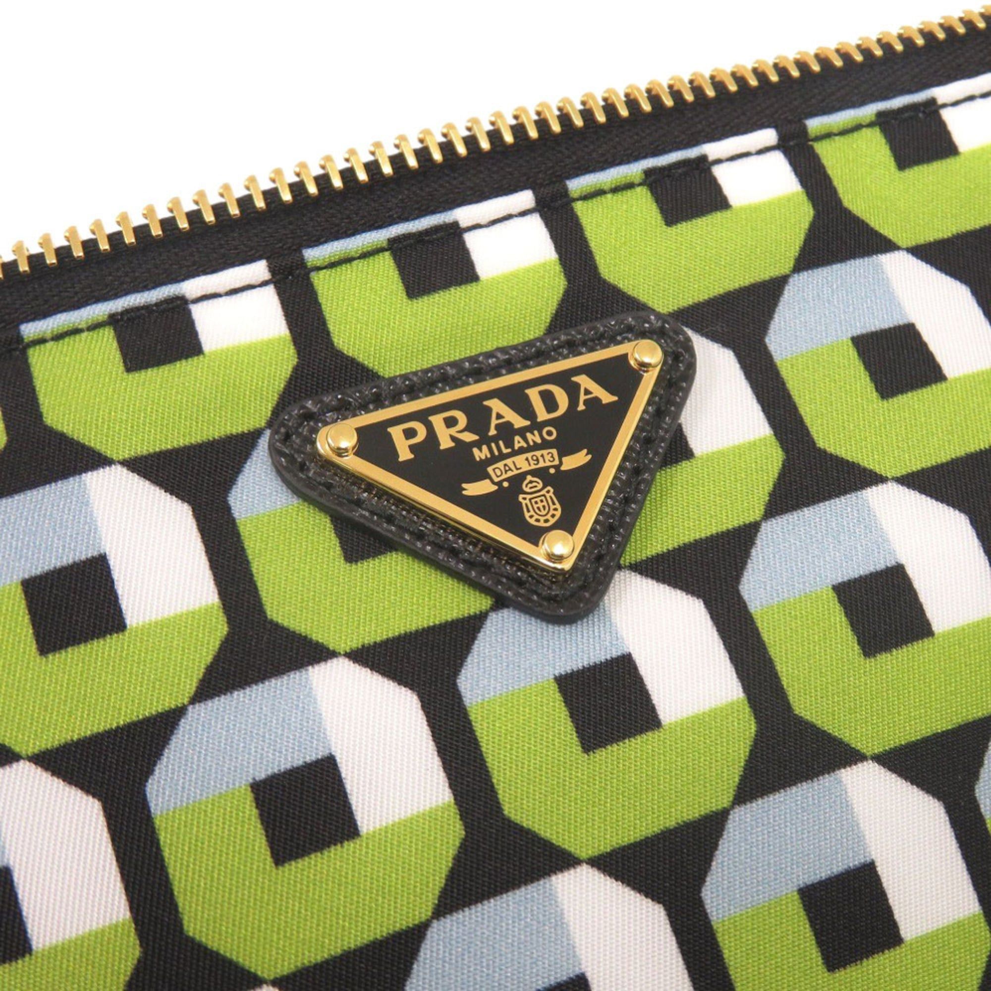 Prada Like New Prada Nylon Green Handbag Pouch 1289PRADA Size ONE SIZE - 6 Thumbnail