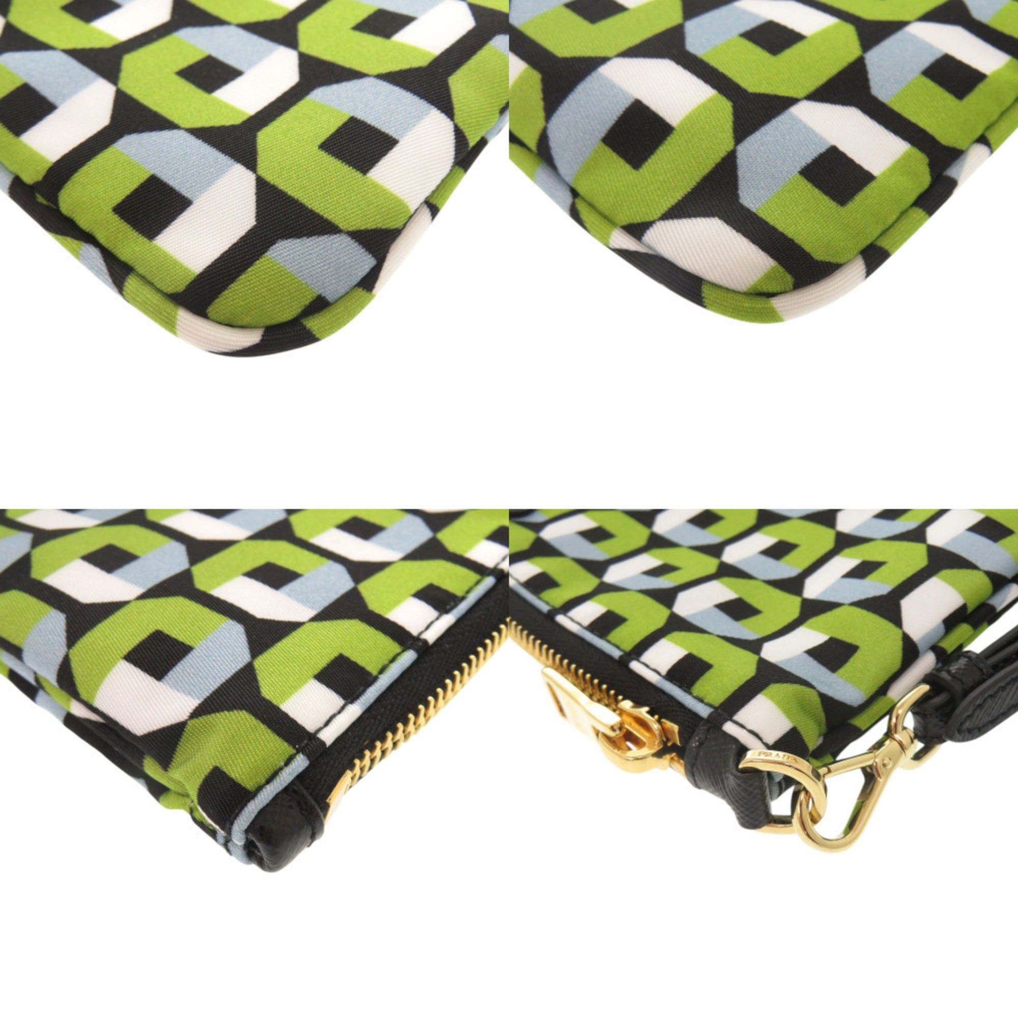 Prada Like New Prada Nylon Green Handbag Pouch 1289PRADA Size ONE SIZE - 4 Thumbnail