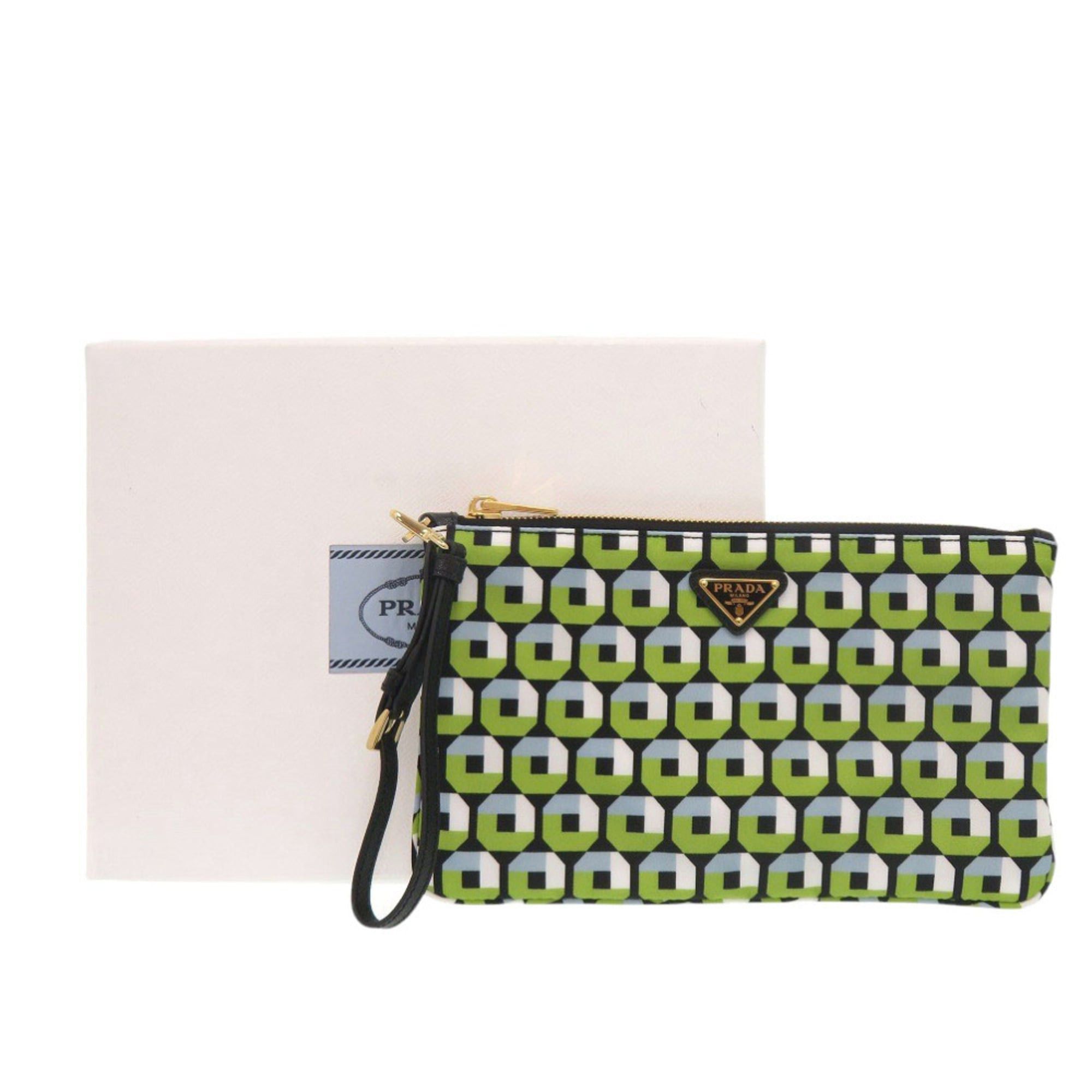 Prada Like New Prada Nylon Green Handbag Pouch 1289PRADA Size ONE SIZE - 2 Thumbnail