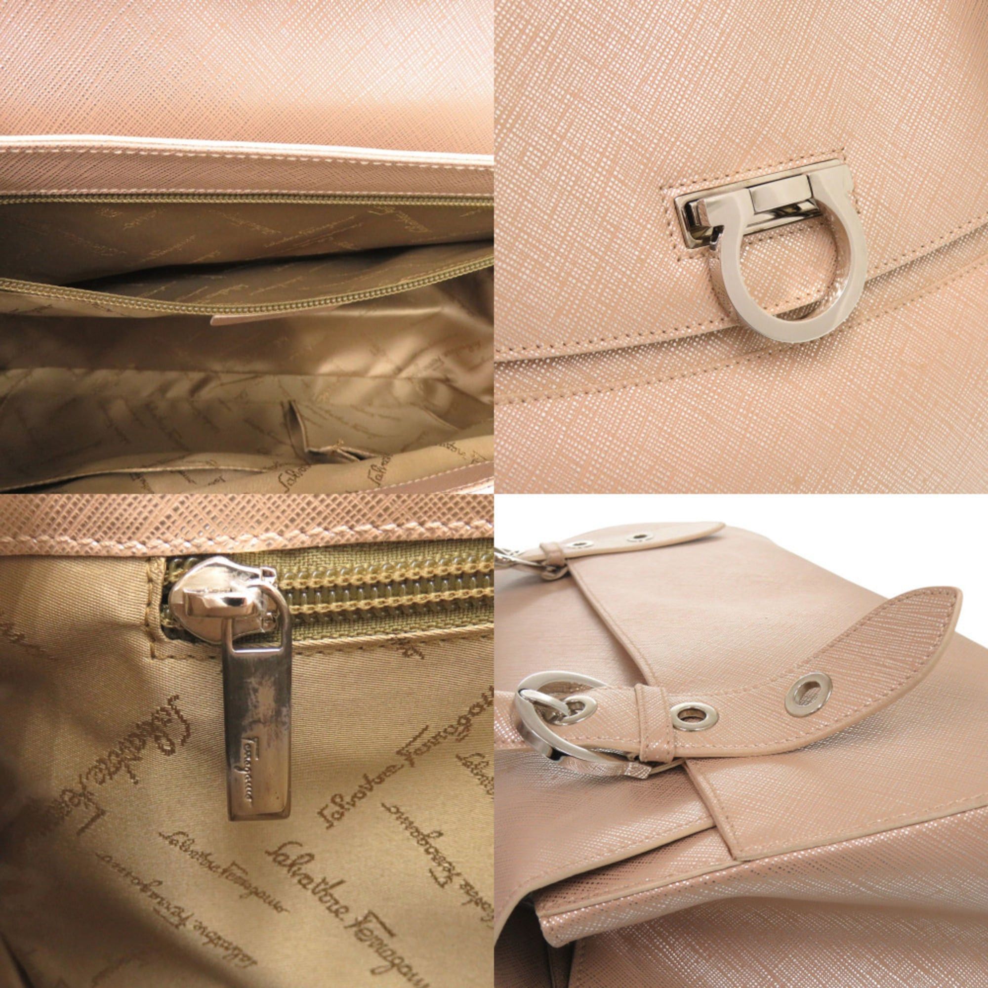 Salvatore Ferragamo Excellent condition Salvatore Ferragamo Gancini 21 5322 Leather Pink Handbag 0346Salvatore Size ONE SIZE - 7 Thumbnail