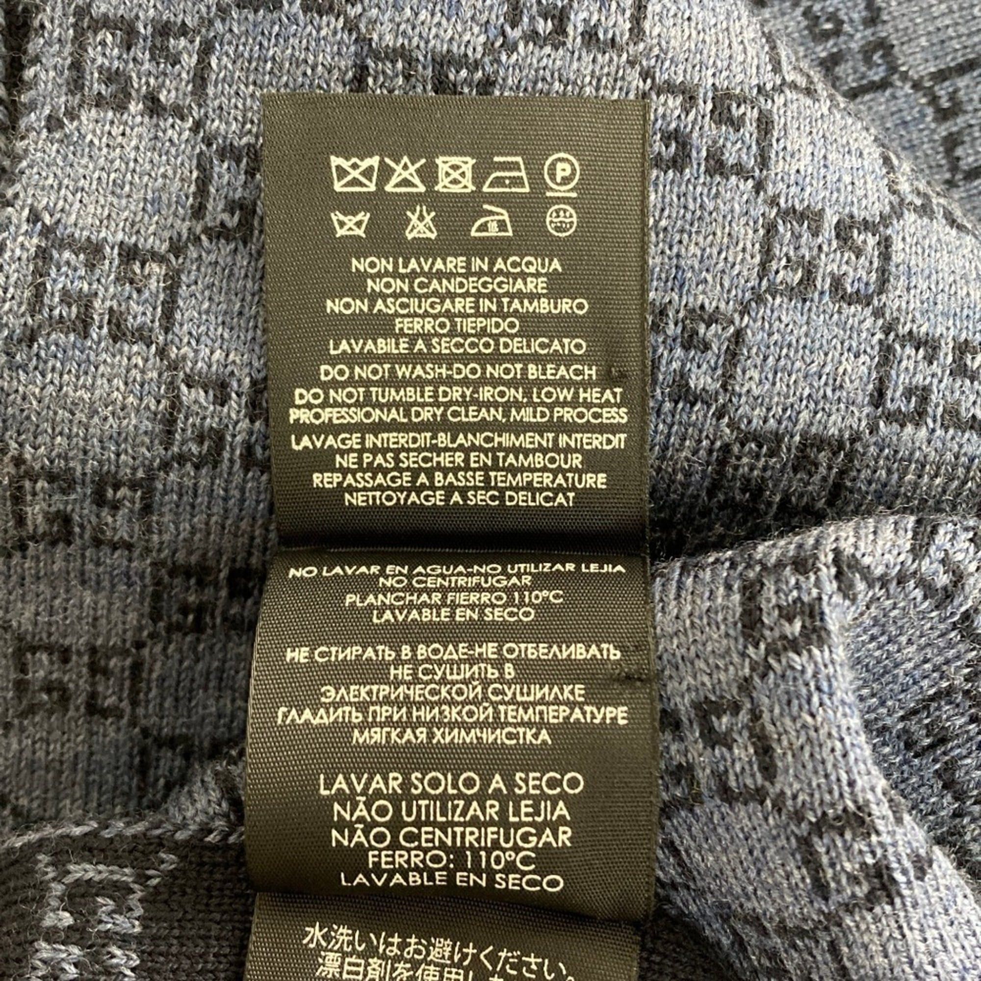 Gucci GUCCI GG Wool Knit Scarf/Muffler, 30 x 200cm, Dark Navy, Men's/Women's Size ONE SIZE - 11 Thumbnail