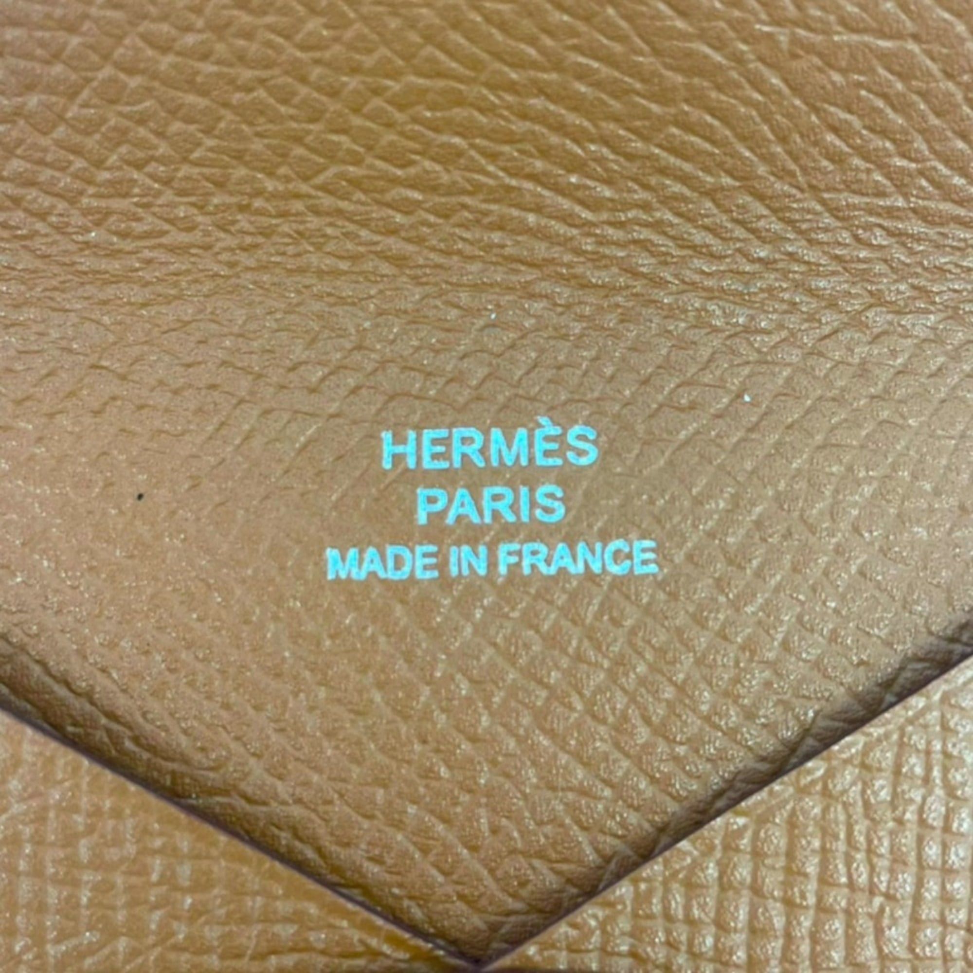 Hermes HERMES Calvi Veau Epsom Business Card Holder/Card Case/Pass Case with X Stamp, Brown, Men's/Women's Size ONE SIZE - 8 Thumbnail