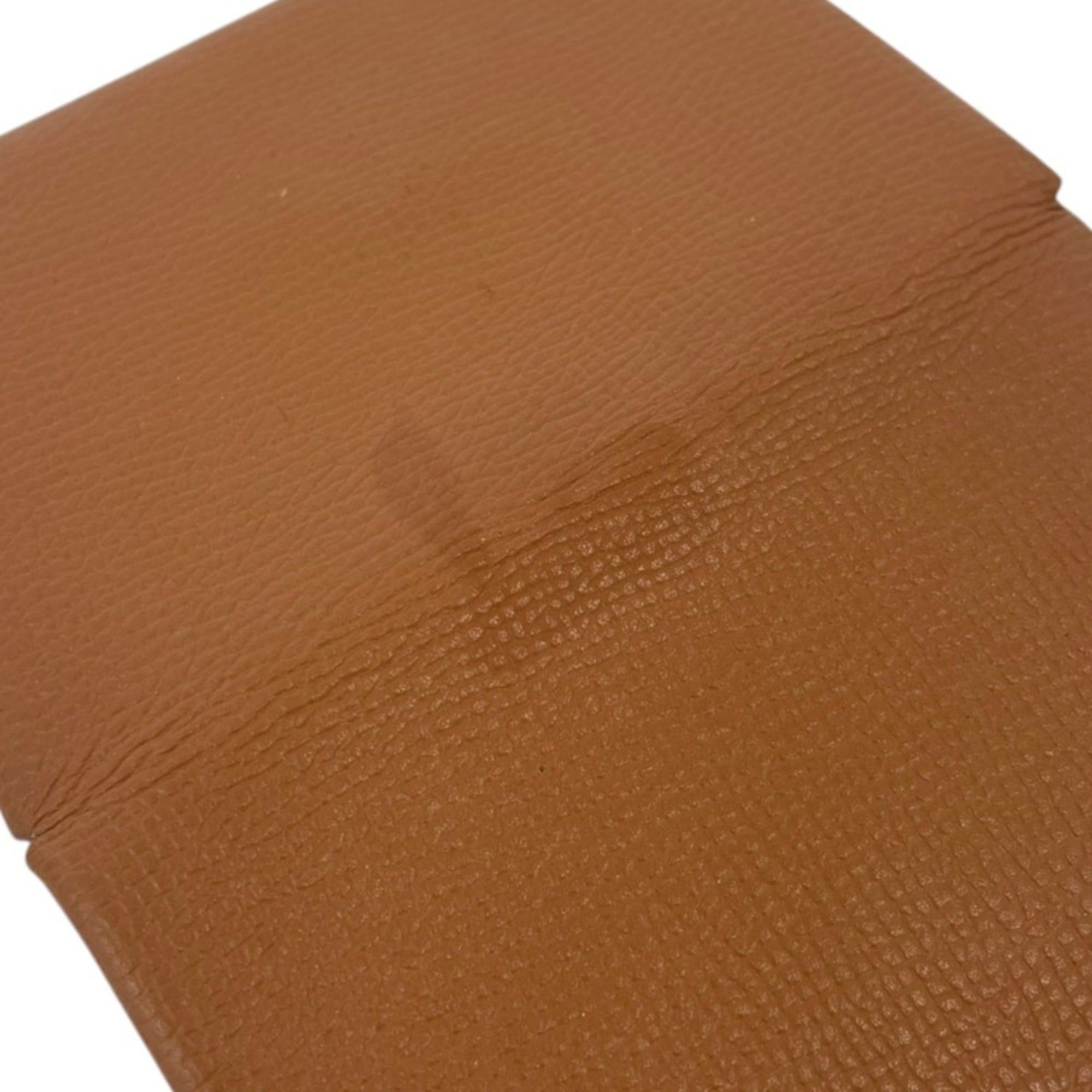 Hermes HERMES Calvi Veau Epsom Business Card Holder/Card Case/Pass Case with X Stamp, Brown, Men's/Women's Size ONE SIZE - 9 Thumbnail
