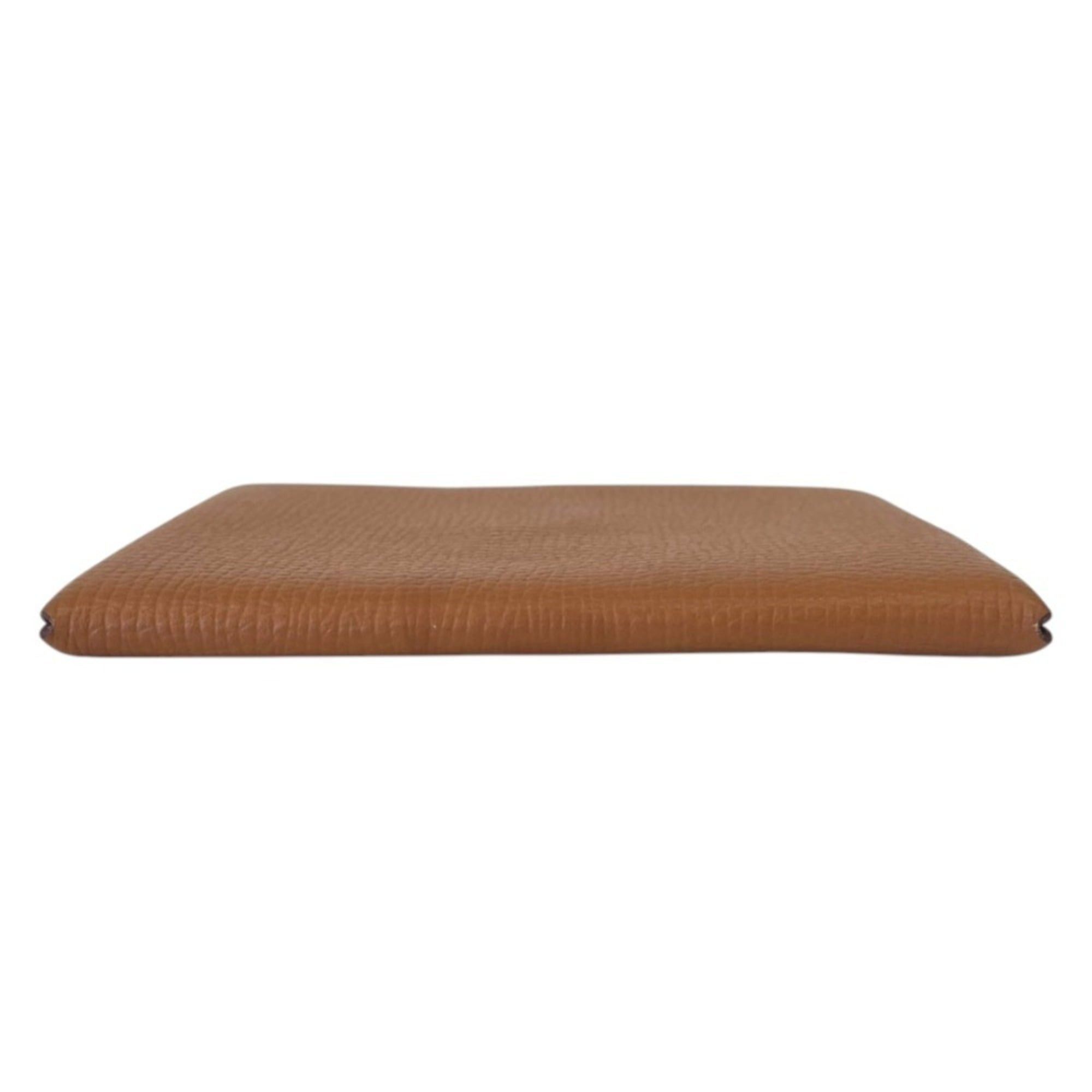 Hermes HERMES Calvi Veau Epsom Business Card Holder/Card Case/Pass Case with X Stamp, Brown, Men's/Women's Size ONE SIZE - 4 Thumbnail