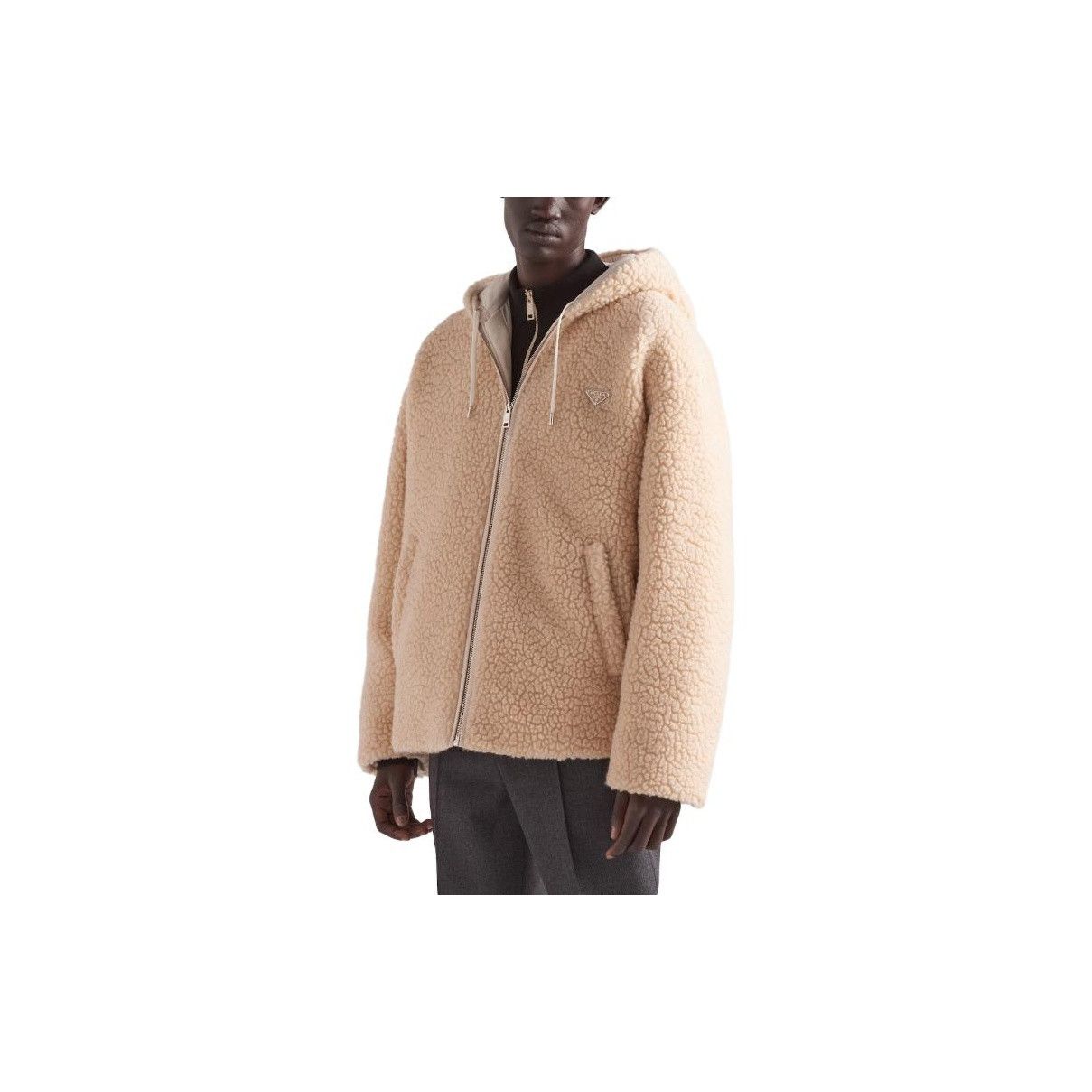 Prada Prada Logo Patch Fleece Hooded Jacket Size M Size US M / EU 48-50 / 2 - 10 Thumbnail