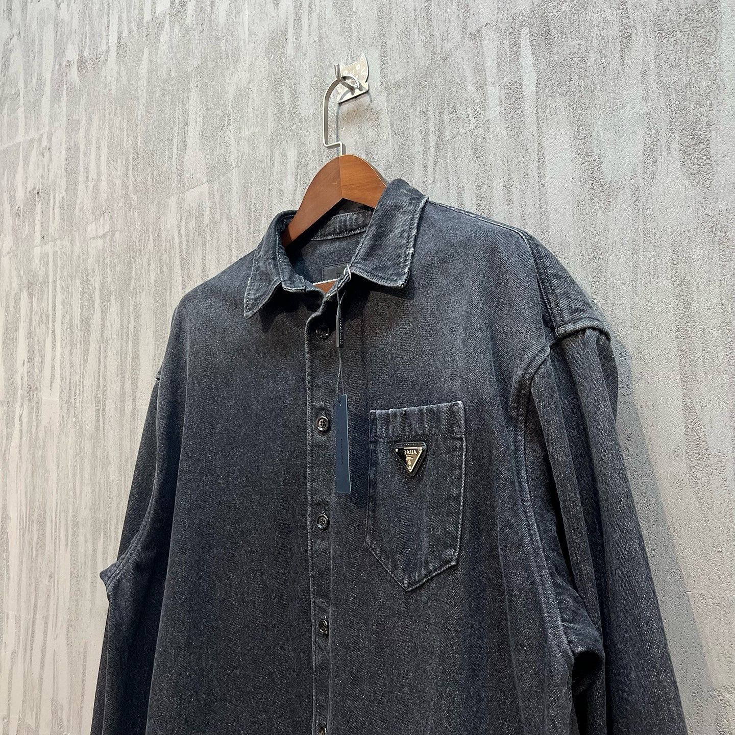 Prada Prada Triangle Logo Denim Jacket Size XL Size US XL / EU 56 / 4 - 6 Thumbnail