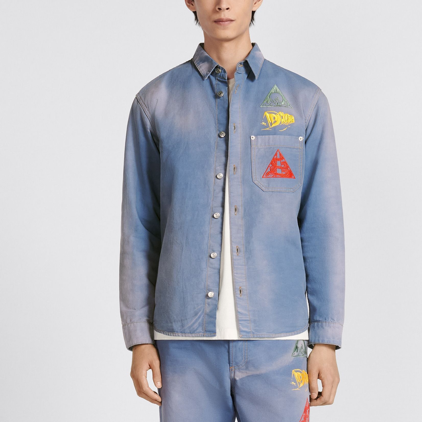 Dior Dior Embroidered Button Up Shirt Size L Size US L / EU 52-54 / 3 - 5 Thumbnail