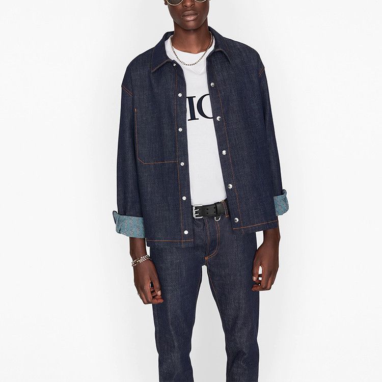 Dior Dior Oblique Lining Denim Shirt Size 54 Size US L / EU 52-54 / 3 - 11 Thumbnail