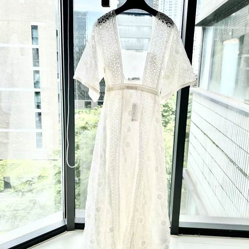 Dior Christian Dior White Lace Midi Dress Size 36 Size XS / US 0-2 / IT 36-38 - 2 Thumbnail