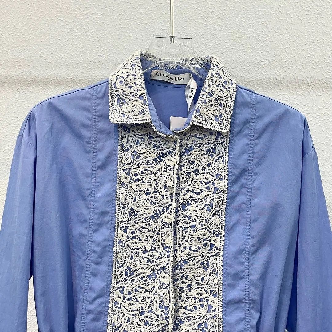 Dior Dior Bee Lace Panel Button Up Shirt Size 36 Size XS / US 0-2 / IT 36-38 - 7 Thumbnail