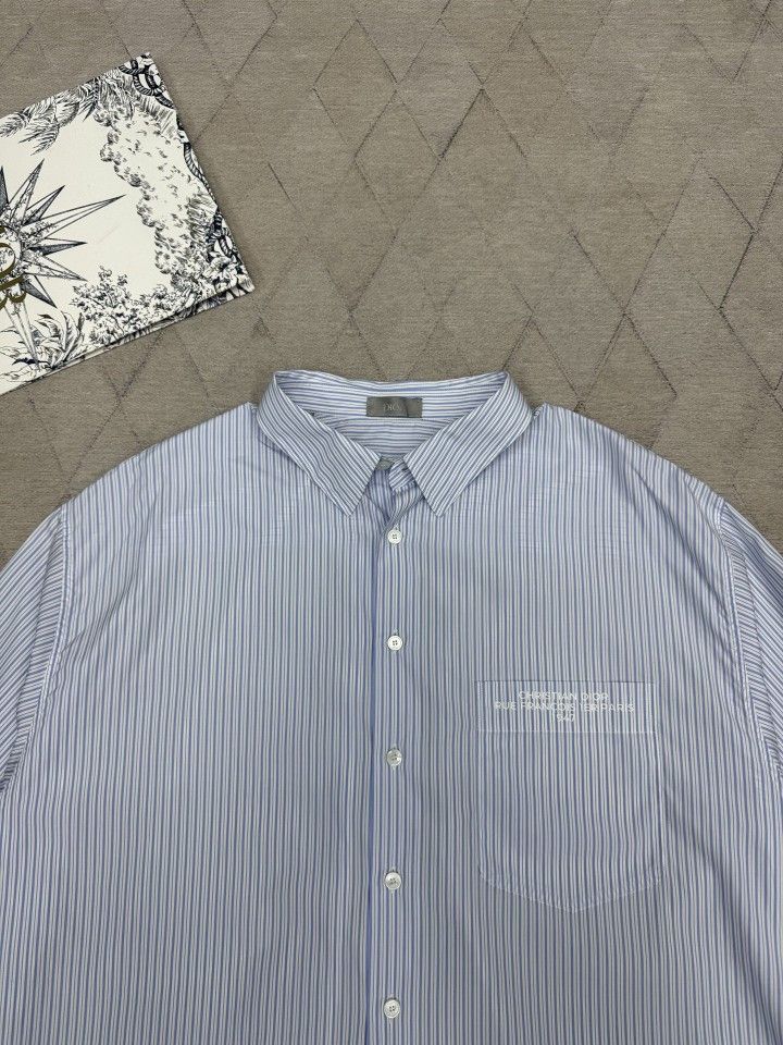 Dior Dior Striped Logo Button Up Shirt Size L Size US L / EU 52-54 / 3 - 3 Thumbnail