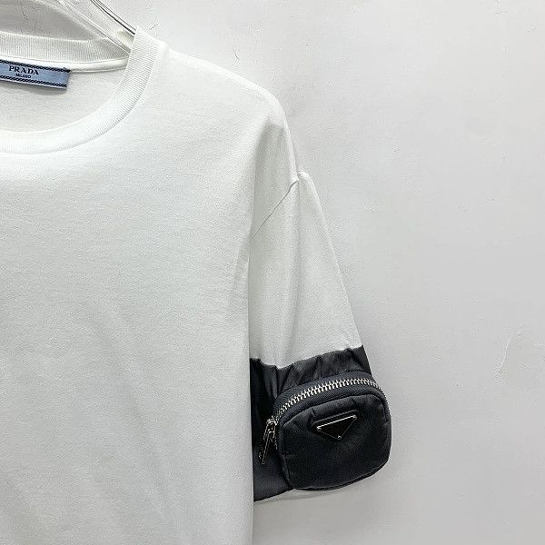 Prada Prada Pocket Jersey T-Shirt White XS Size US XS / EU 42 / 0 - 5 Thumbnail