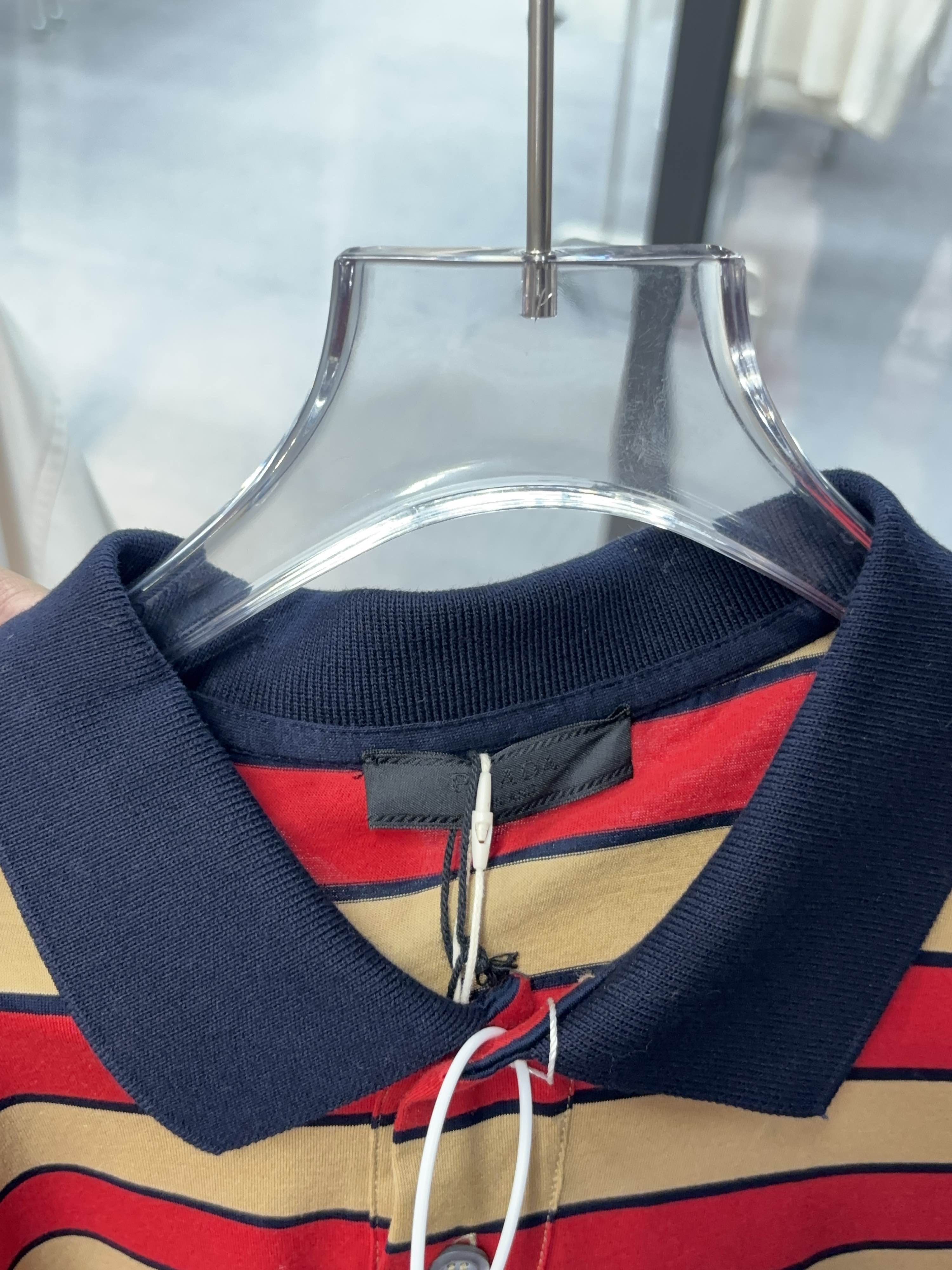 Prada Prada Striped Cotton Polo Shirt Size M Size US M / EU 48-50 / 2 - 6 Thumbnail