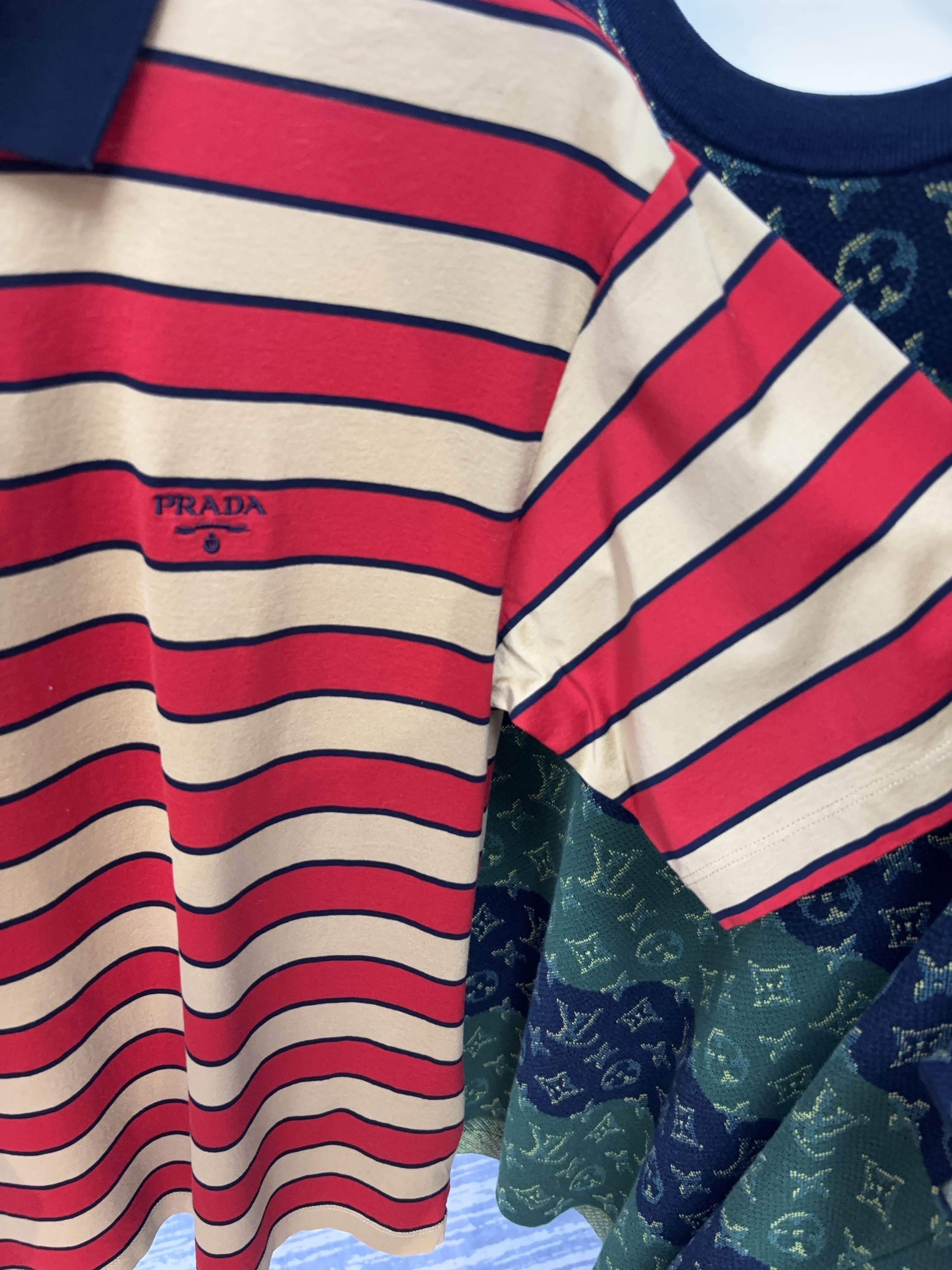 Prada Prada Striped Cotton Polo Shirt Size M Size US M / EU 48-50 / 2 - 8 Thumbnail
