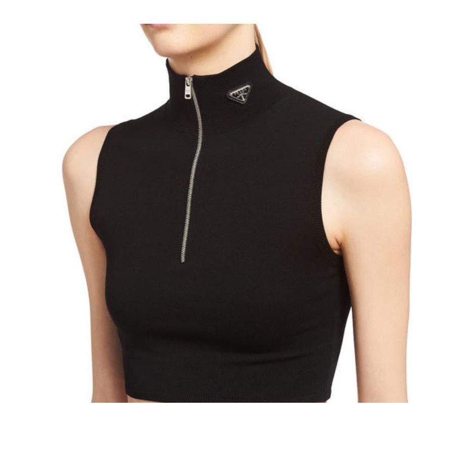 Prada Prada Logo Plaque Half Zip Sleeveless Top Size 38 Size XS / US 0-2 / IT 36-38 - 10 Thumbnail