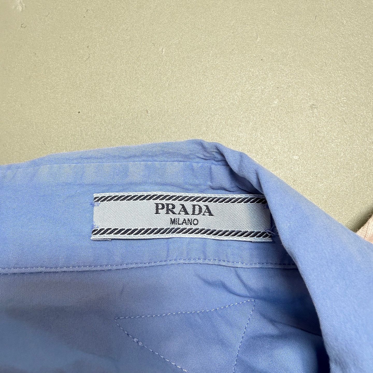 Prada Prada Logo Blue Button Up Shirt Size M Size US XXS / EU 40 - 3 Thumbnail