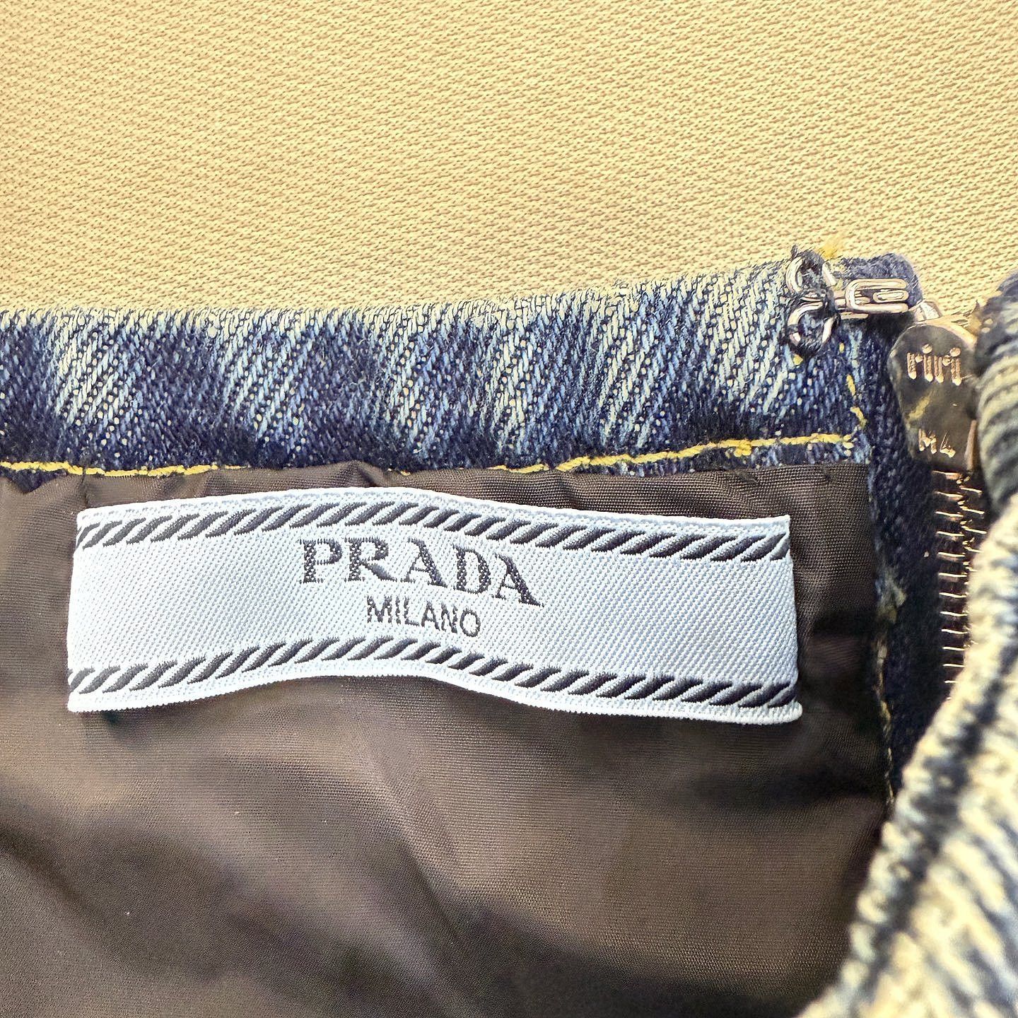 Prada Prada Logo Plaque Denim Tube Top Size 40 Size S / US 4 / IT 40 - 3 Thumbnail