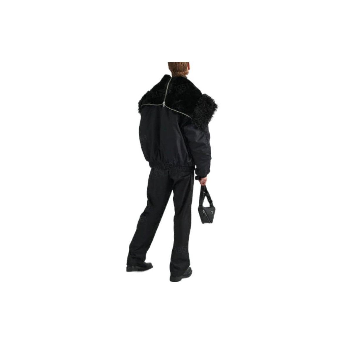 Prada Prada Re-Nylon Fur Collar Bomber Jacket Size S Size US S / EU 44-46 / 1 - 7 Thumbnail