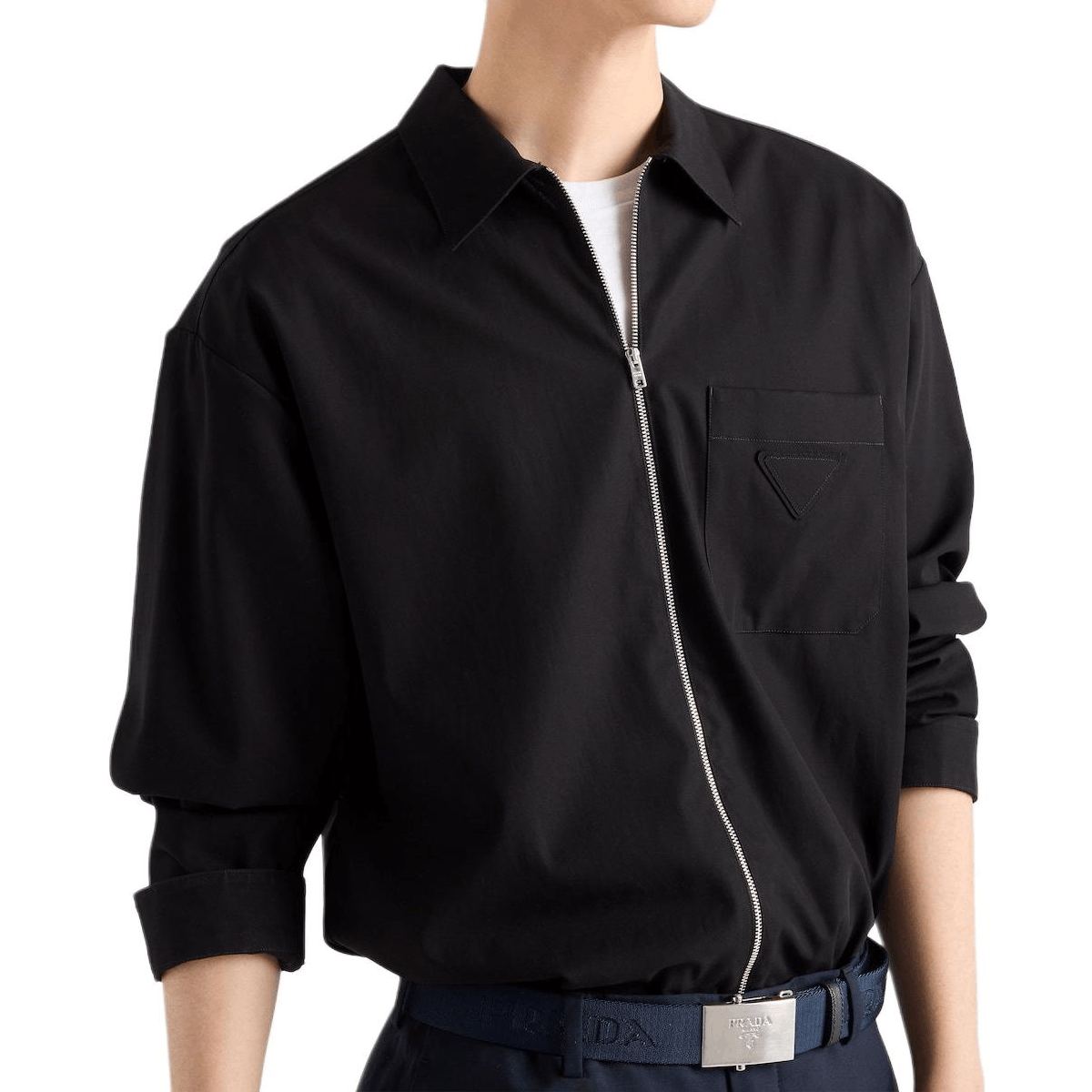 Prada Prada Zip-Up Cotton Shirt Size L Size US L / EU 52-54 / 3 - 6 Thumbnail