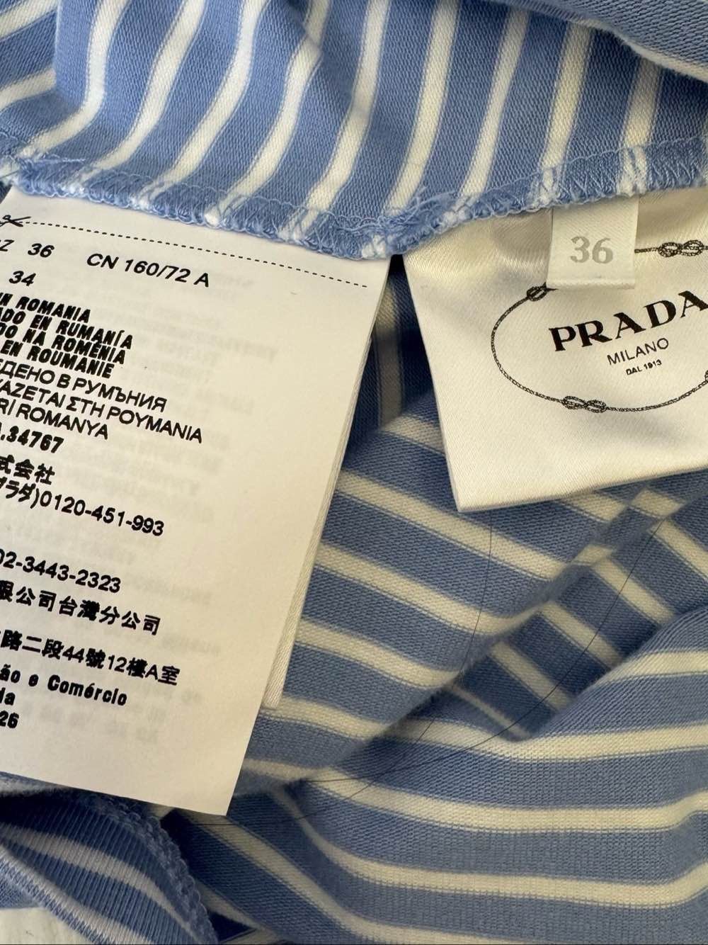 Prada Prada Striped Logo Patch T-Shirt Size 36 Size XS / US 0-2 / IT 36-38 - 4 Thumbnail