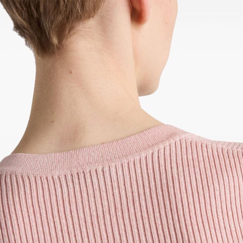 Prada Prada Pink Ribbed Zip Sweater Size 36 Size XS / US 0-2 / IT 36-38 - 9 Thumbnail