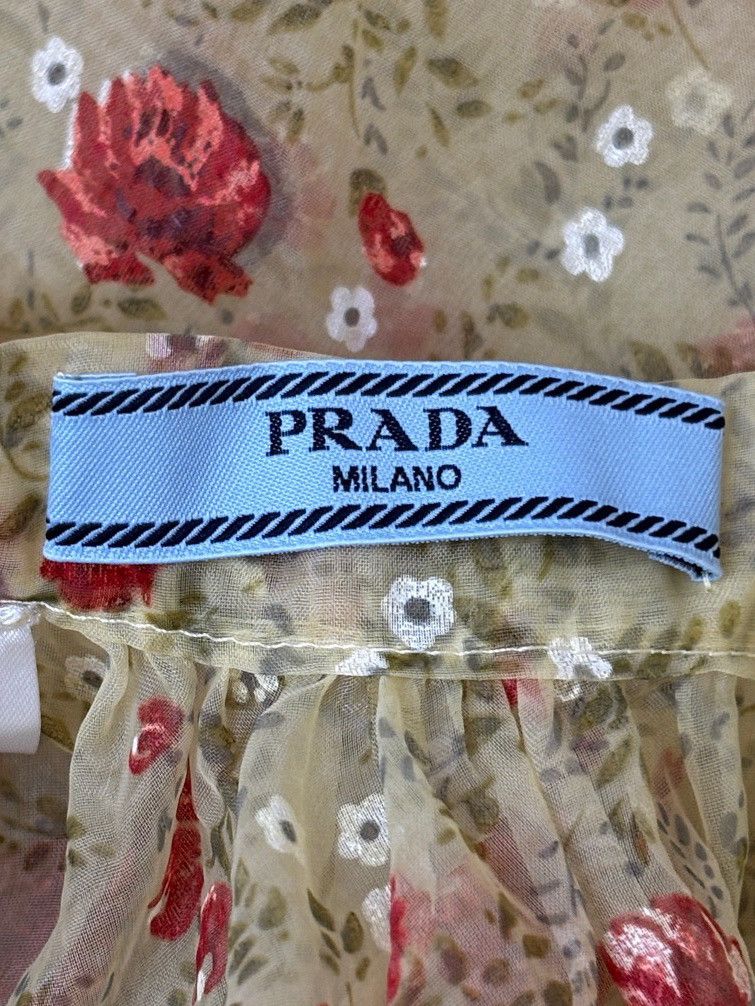 Prada Prada Floral Midi Skirt Size 38S Size 26" / US 2 / IT 38 - 3 Thumbnail